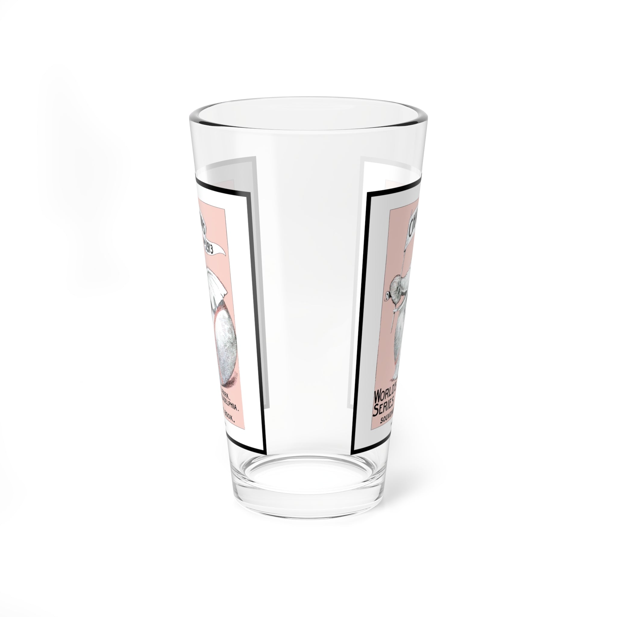 1913 World Series Philadelphia Athletics New York Giants Mixing Glass
