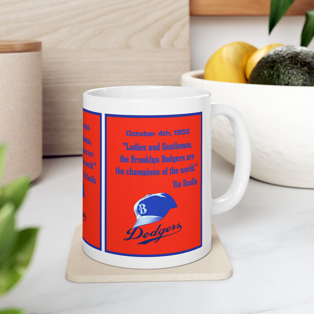 1955 Vin Scully Brooklyn Dodgers Ceramic Mug (11oz & 15oz)