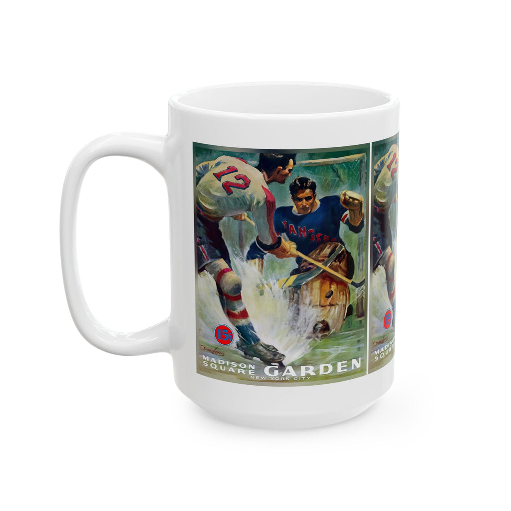 1940-1941 Vintage New York Americans - New York Rangers Hockey Program Cover - Ceramic Mug, 11oz, 15oz