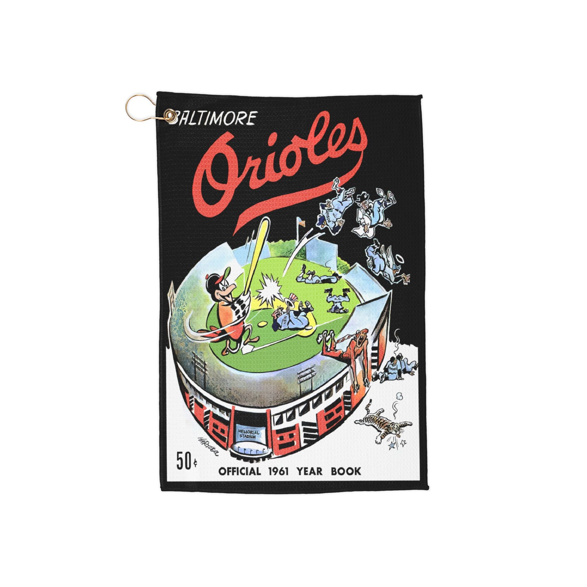 Vintage 1961 Baseball Baltimore Orioles Golf Towel - Sports Fan Gift, Retro Golf Accessories, Golfing Gear, Team Spirit Towel, Collectible