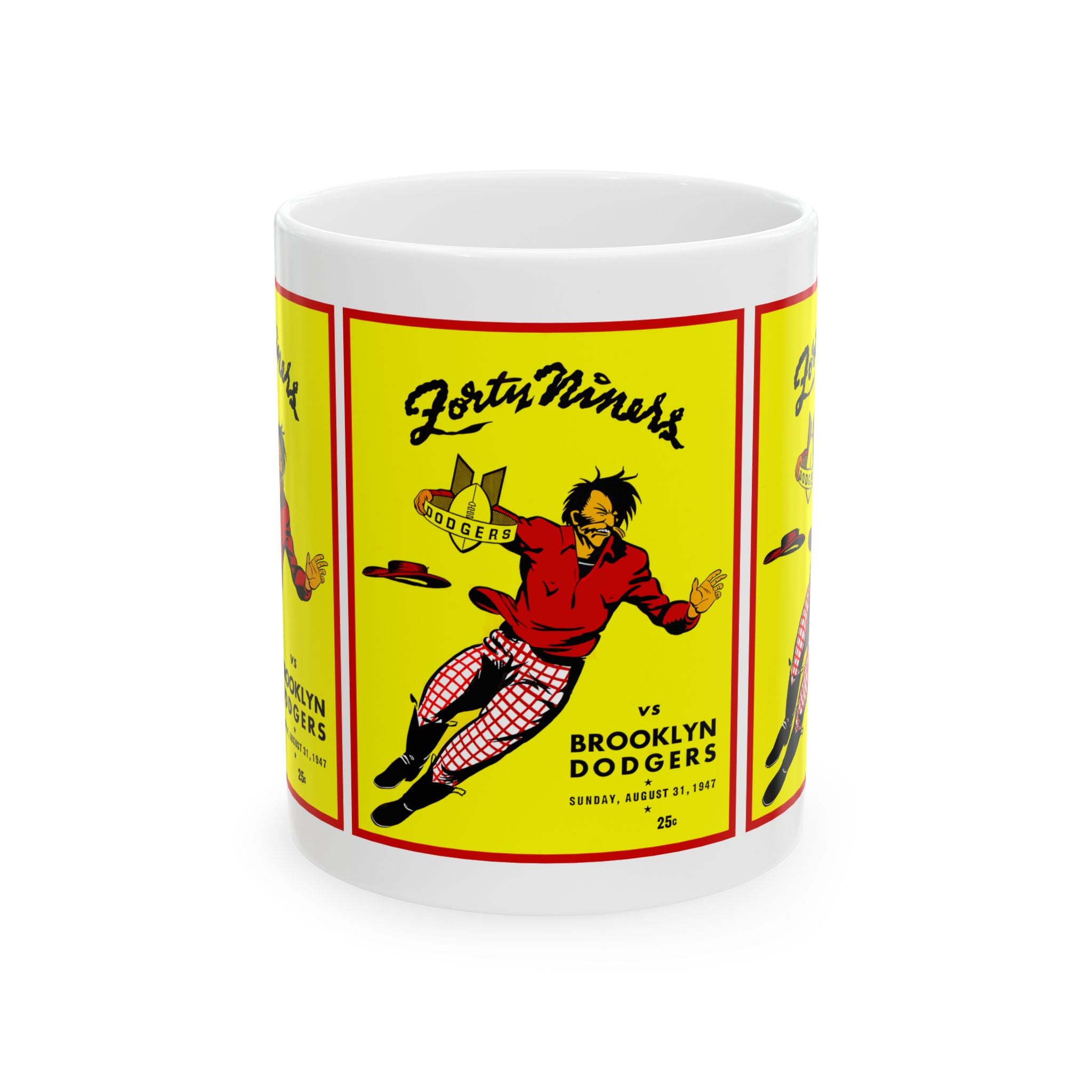 Football Ceramic Mug, Vintage 1947 San Francisco 49ers-Brooklyn Dodgers, Sports Fan Gift, Coffee Cup, Tea Mug, Sports Memorabilia, Gift for