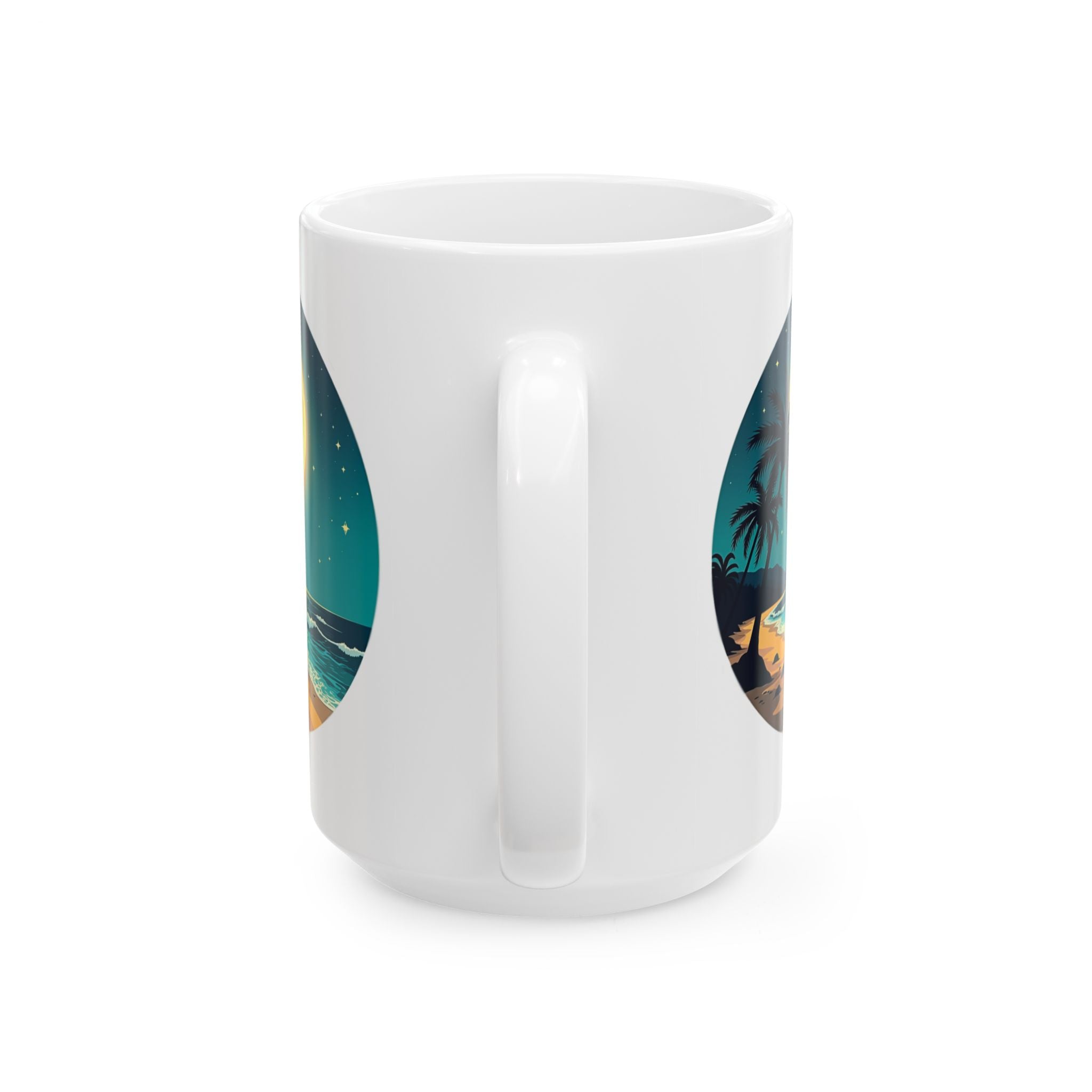 Moonlight Hawaii Ceramic Mug - Tropical Island Coffee Cup, Aloha Tea Mug, Hawaiian Gift, Beach Lover Souvenir, Summer Vacation Drinkware