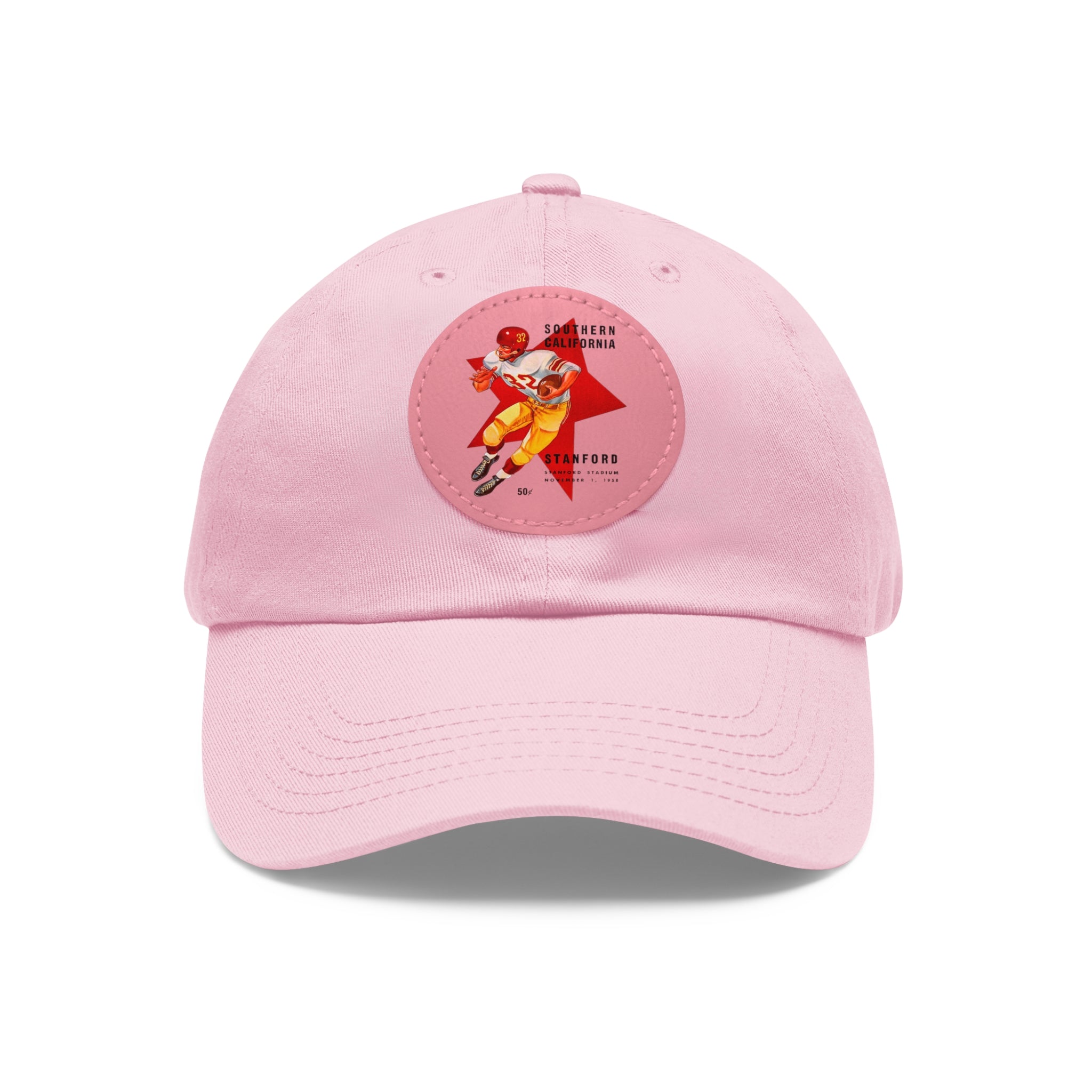 1958 Vintage USC Trojans - Stanford Football Program Cover  - Dad Hat with Leather Patch (Round)