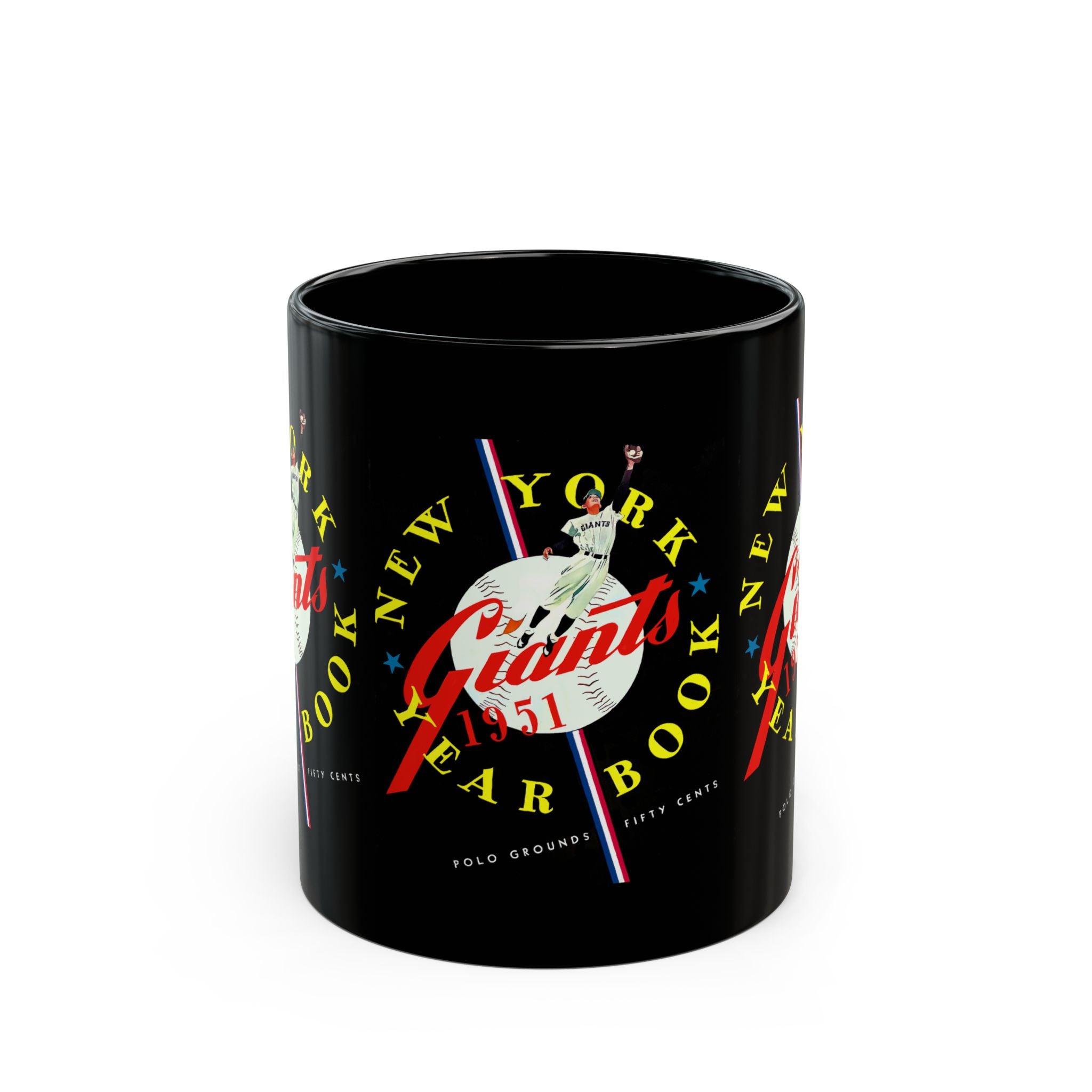 1951 Vintage New York Giants Yearbook Cover - Black Mug (11oz, 15oz)