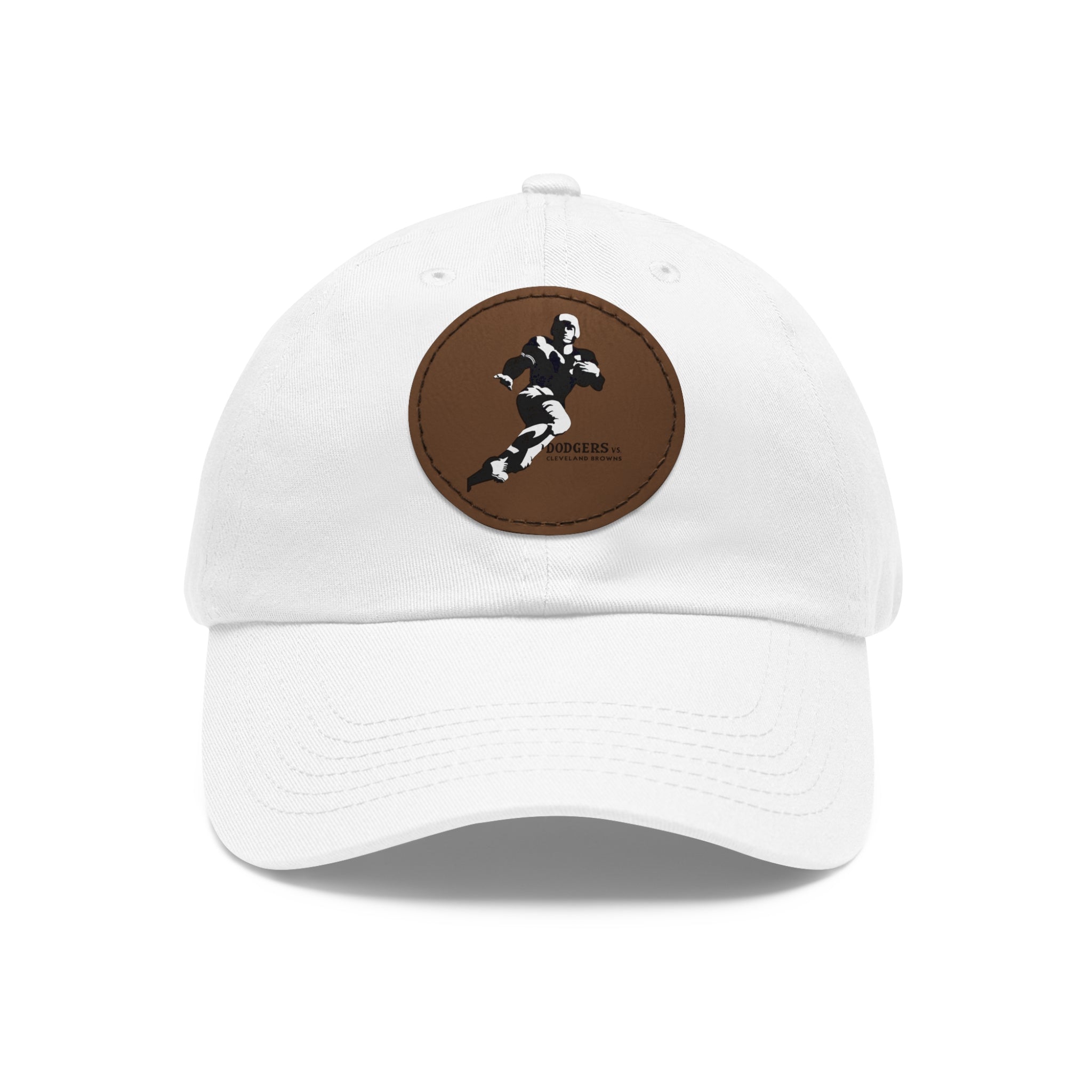 1947 Vintage Brooklyn Dodgers - Cleveland Browns Football - Dad Hat with Leather Patch (Round)