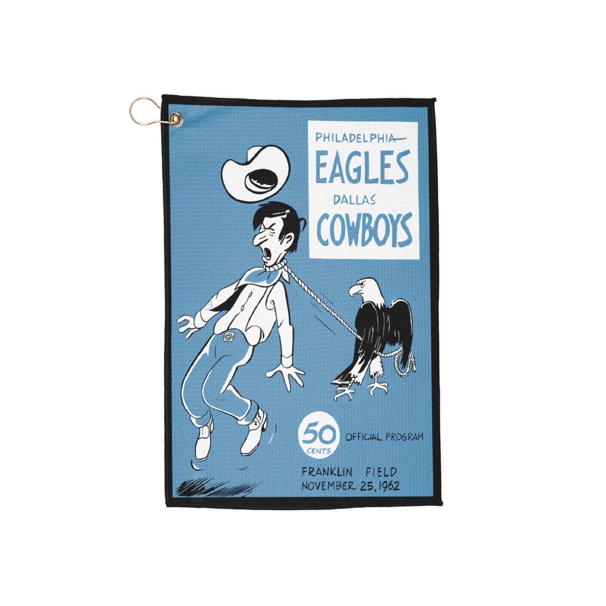 Golf Towels, 1962 Philadelphia Eagles-Dallas Cowboys Design, Sport Towels, Golf Accessories, Football Fans Gift, Vintage Sports Towel