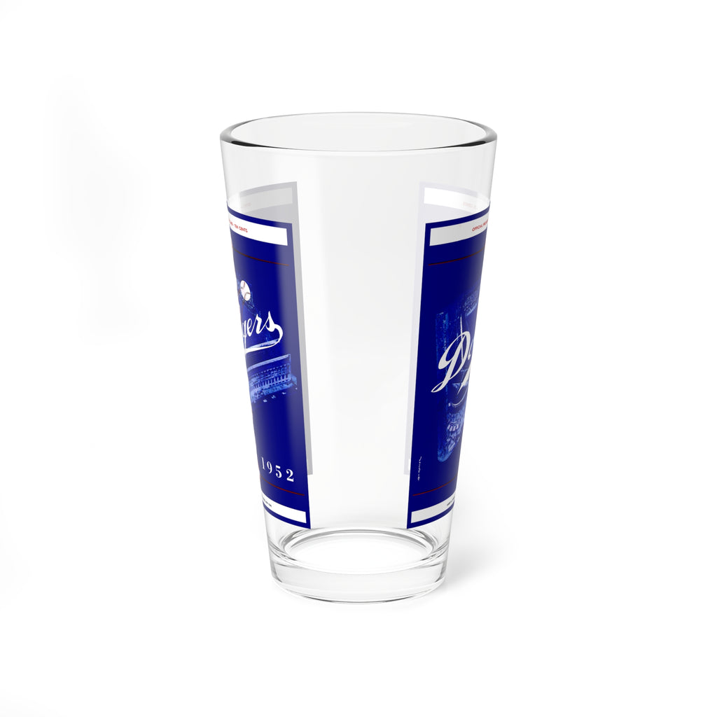 Mixing Glass, 16oz - 1952 Baseball Brooklyn Dodgers Program, Vintage Barware, Unique Cocktail Glass, Baseball Lover Gift, Sports Memorabilia