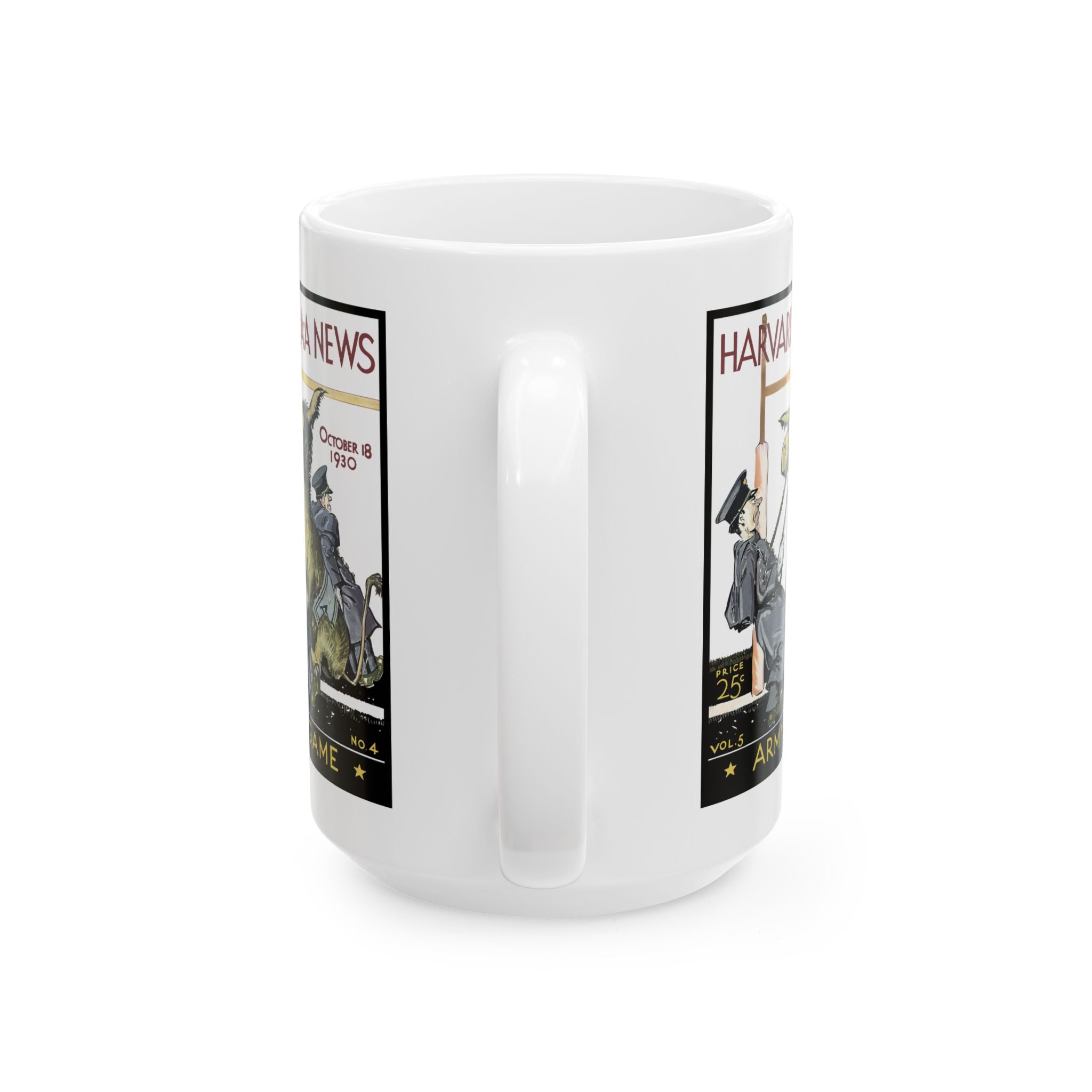 Vintage Army-Harvard Football Program Cover Ceramic Mug, 1930 Sports Fan Gift, Coffee Cup, Retro Football Memorabilia, Father's Day Present,