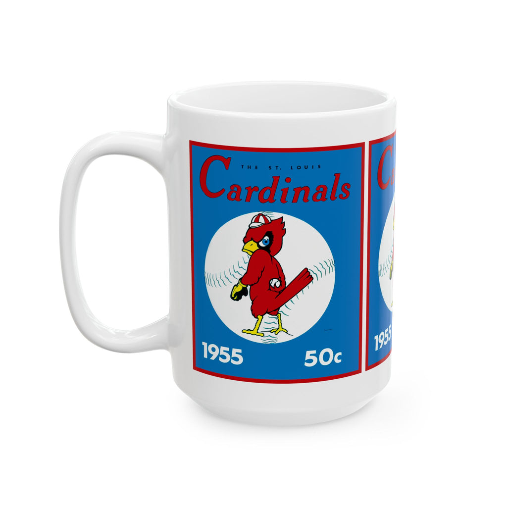 Vintage 1955 Baseball St Louis Cardinals Yearbook Ceramic Mug, Collectible Sports Memorabilia Drinkware, Baseball Fan Gift, Retro Baseball