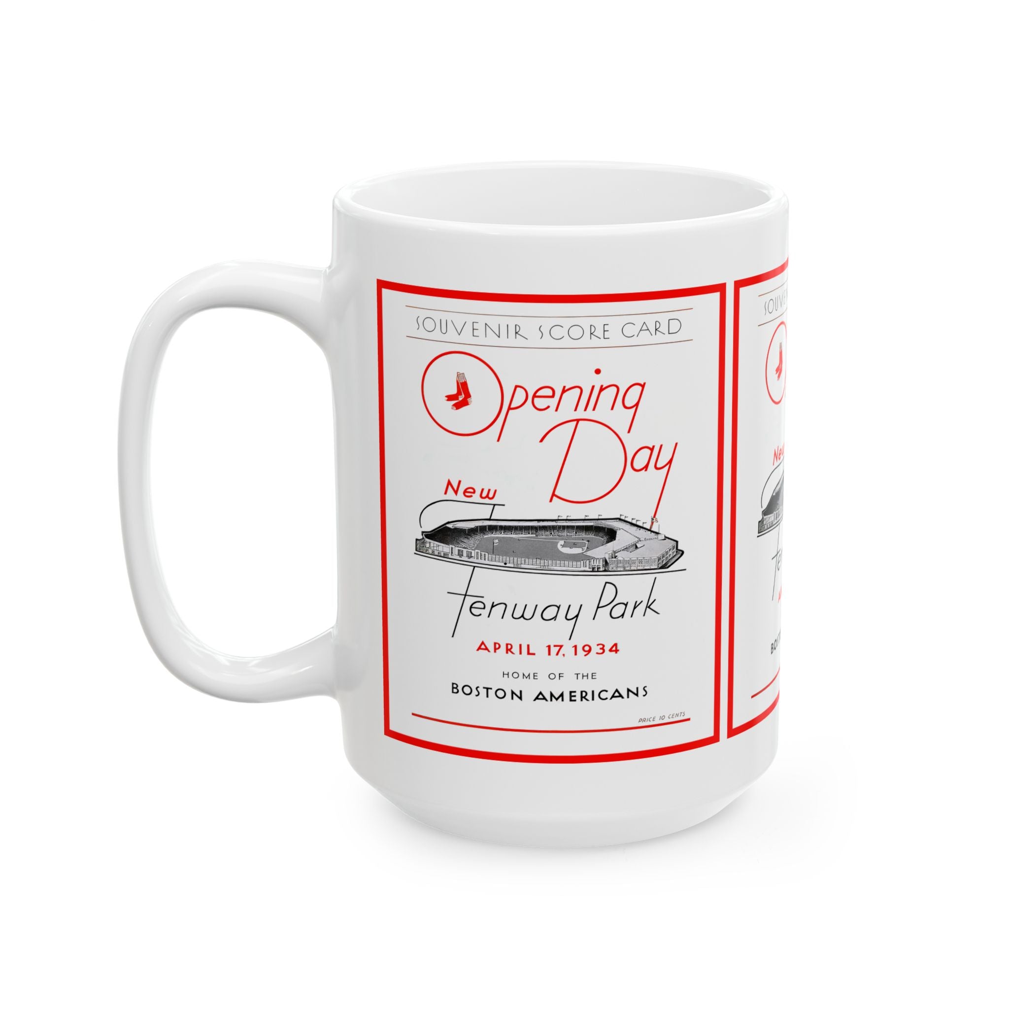 Ceramic Mug, 1934 Baseball Boston Red Sox - Boston Americans Opening Day, 11oz, 15oz. Sports Fan Mug, Baseball Enthusiast Gift, Red Sox
