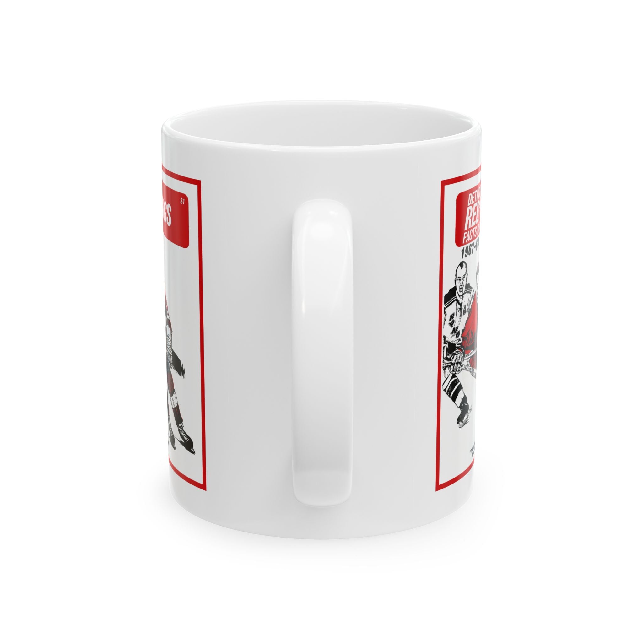 Vintage Detroit Red Wings Hockey Ceramic Mug, 1967-1968 Memorabilia, Coffee Cup Gift, Sports Fan Collectible, Hockey Team Logo Drinkware,