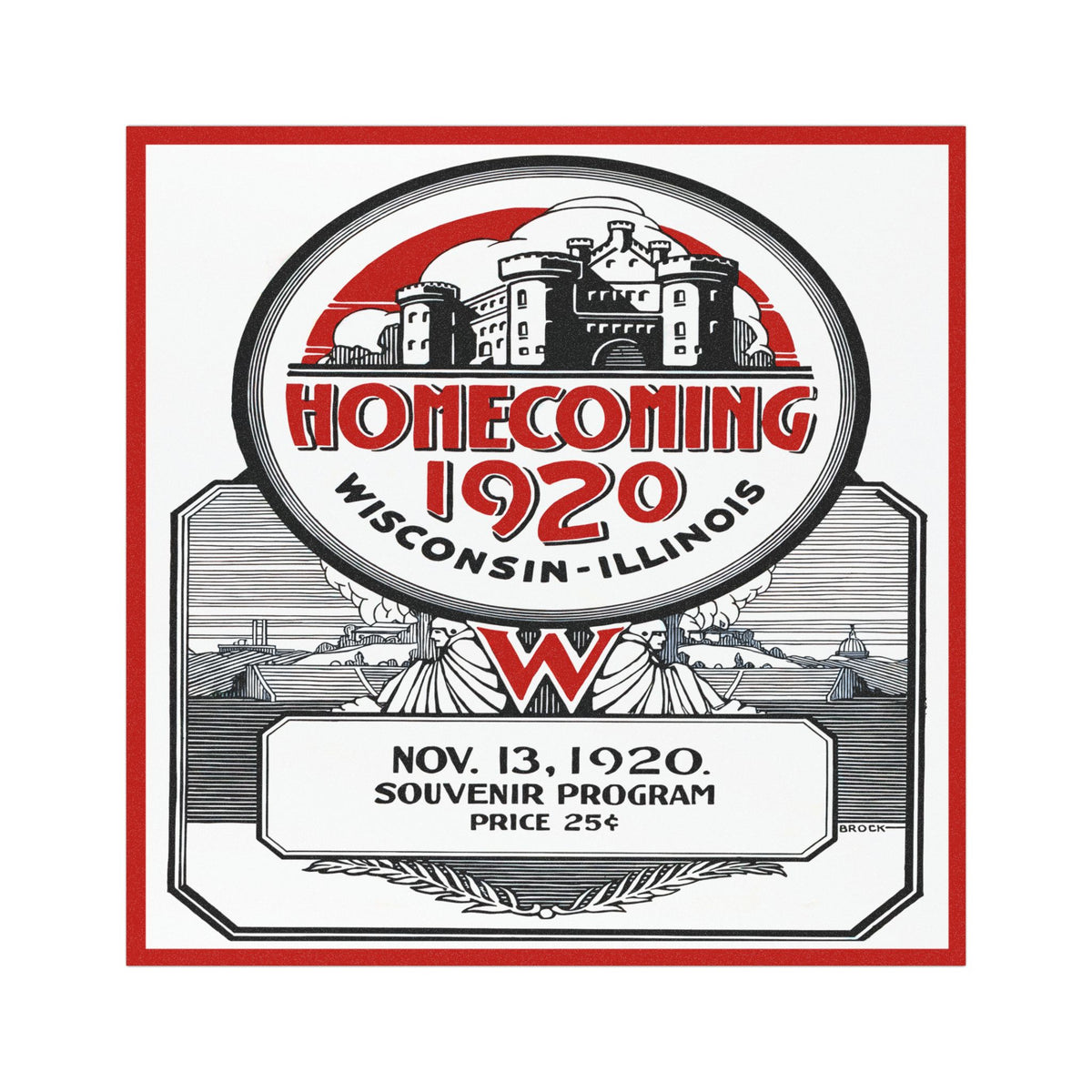 Homecoming 1920 Wisconsin-Illinois Souvenir Program Car Magnet