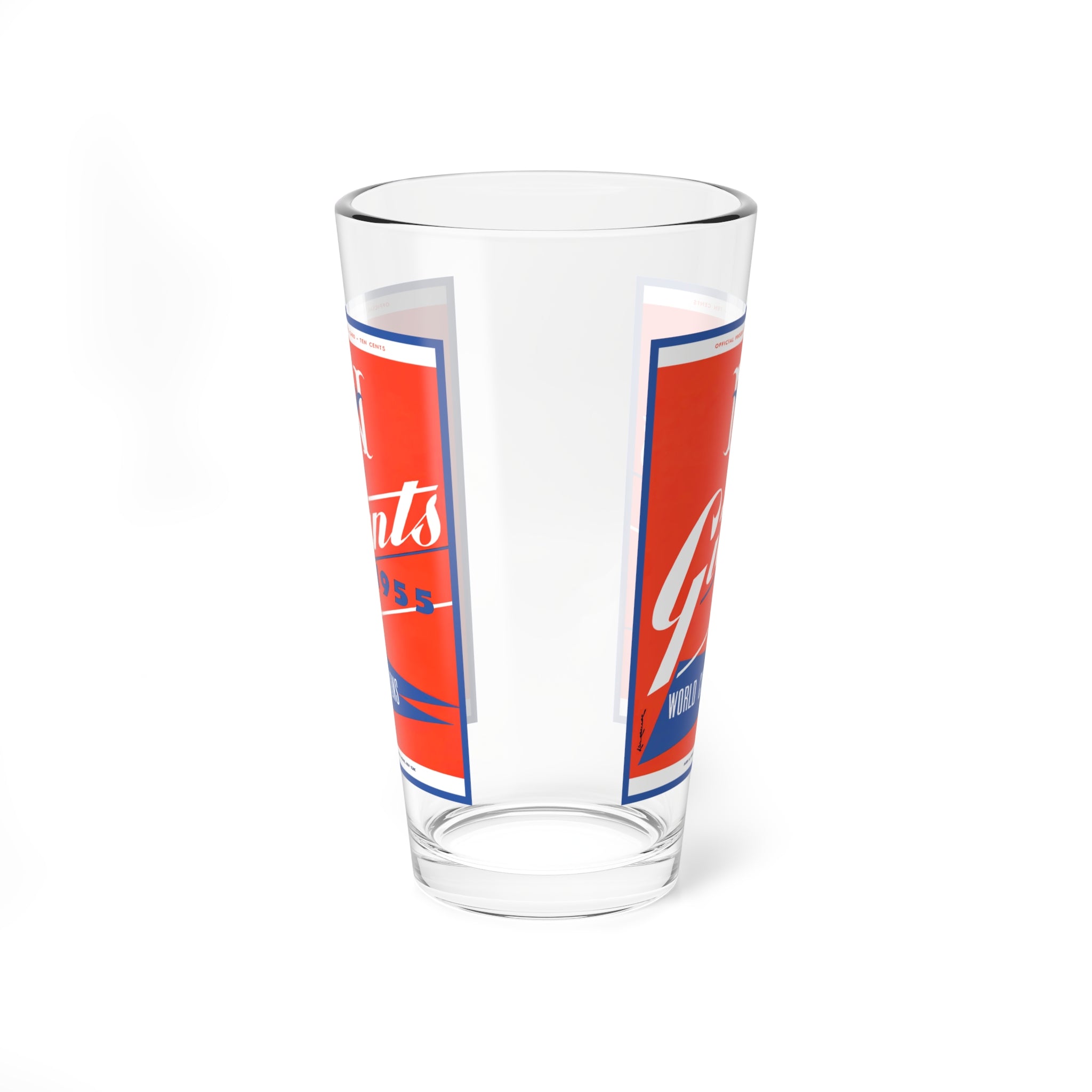 Glass Tumbler, 16oz - Vintage 1955 Baseball New York Giants, Gift for Sports Fans, Mixology Barware, Home Bar Decor, Cocktail Glassware