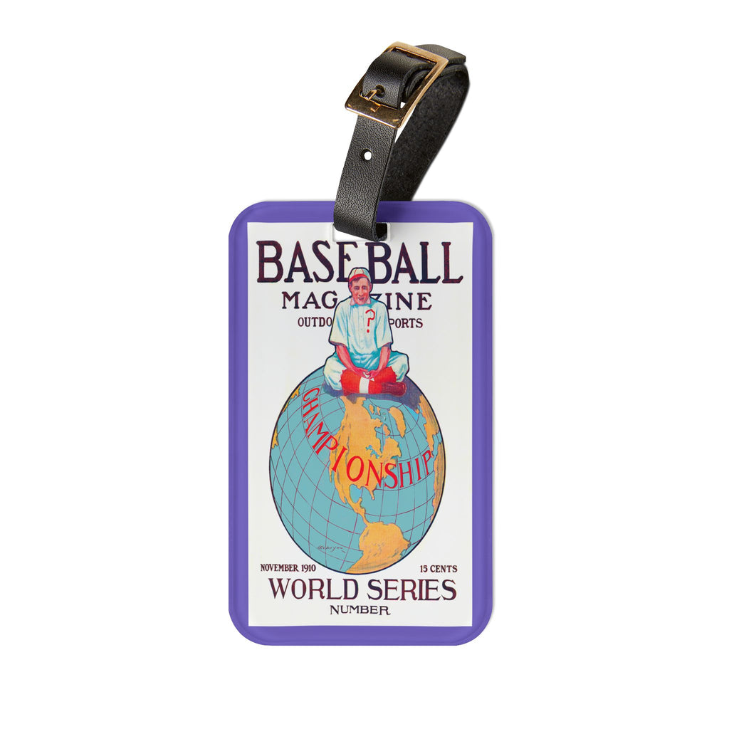1910 Baseball World Series Luggage Tag | Vintage Sports Travel ID