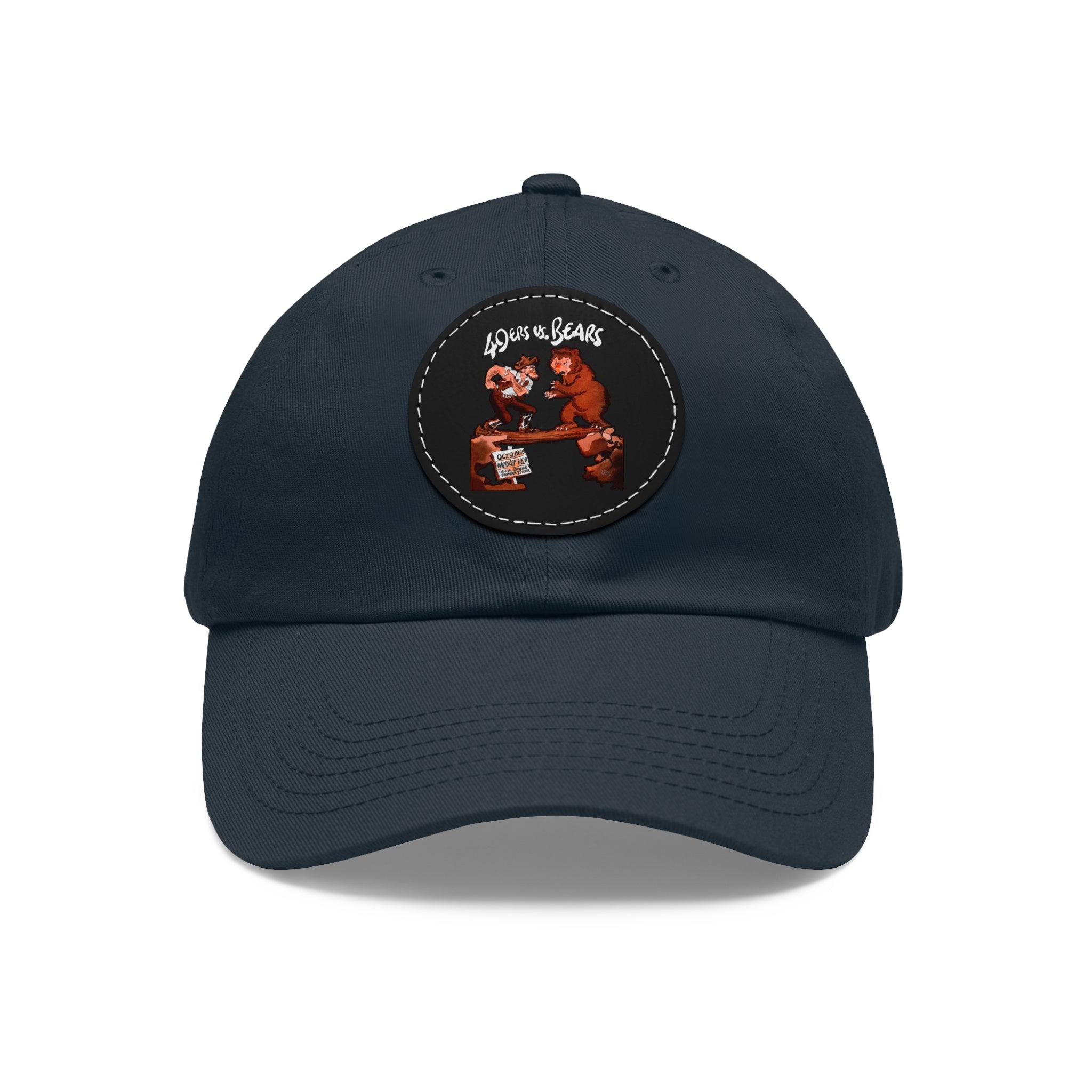 1955 Vintage Chicago Bears - San Francisco 49ers Football Program Cover - Dad Hat with Leather Patch (Round)