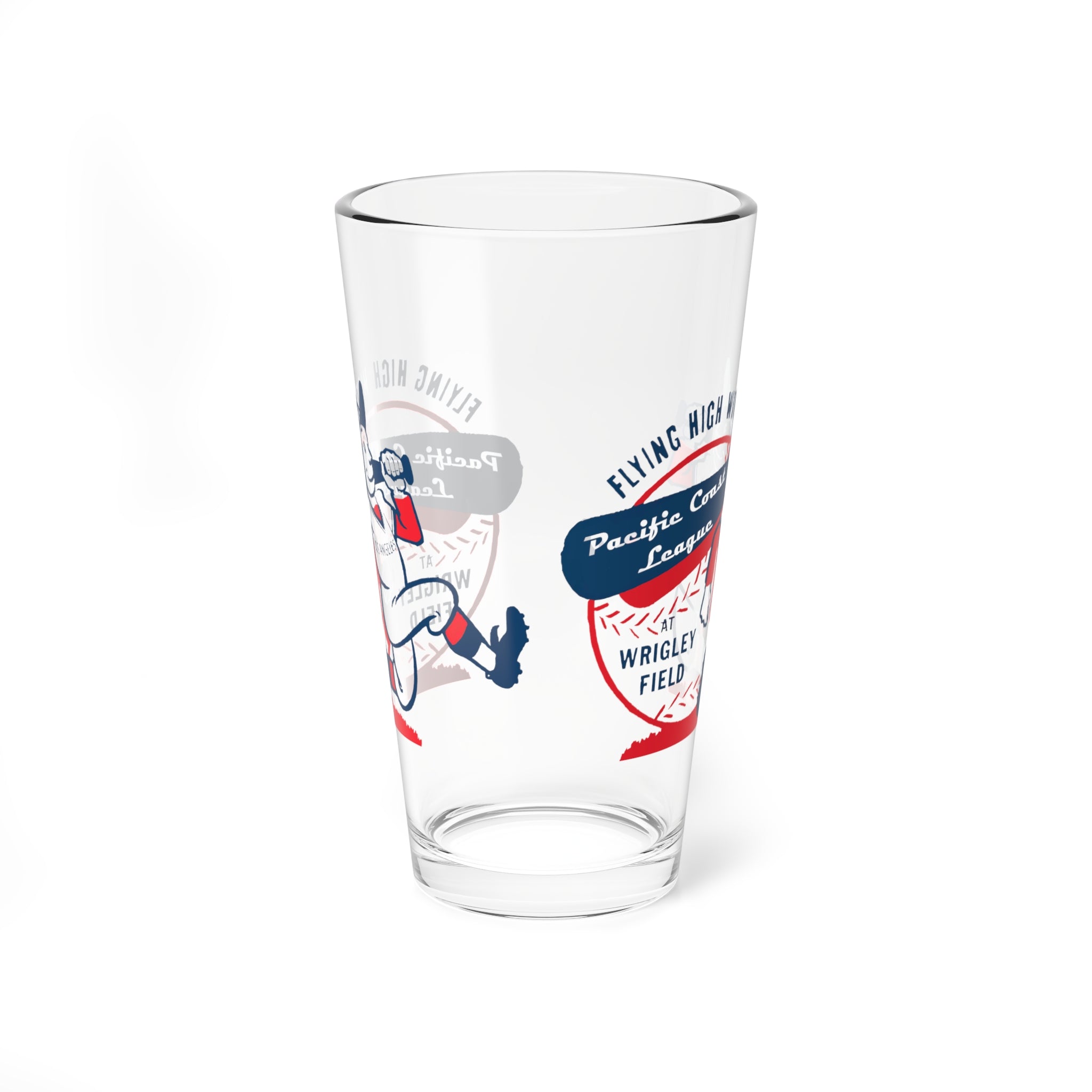 Vintage Pacific Coast League Baseball - Wrigley Field - Los Angeles  -  Pint Glass, 16oz