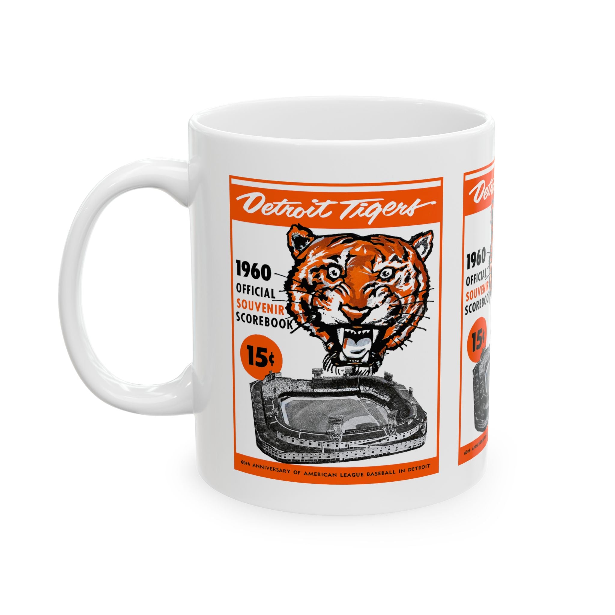 1960 Vintage Detroit Tigers - Tiger Stadium Program Cover - Ceramic Mug, 11oz