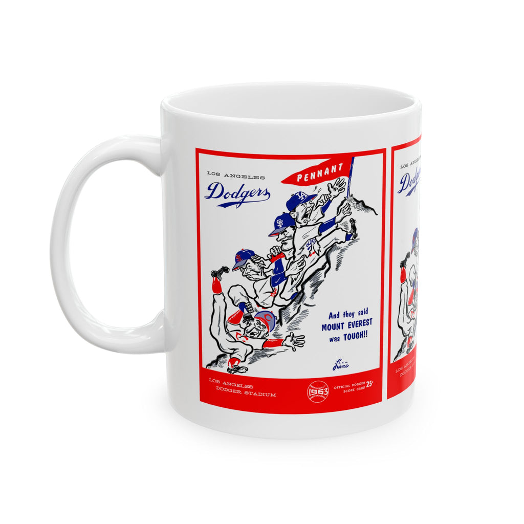 1963 Baseball Dodgers Vintage Baseball Poster Ceramic Mug (11oz & 15oz)