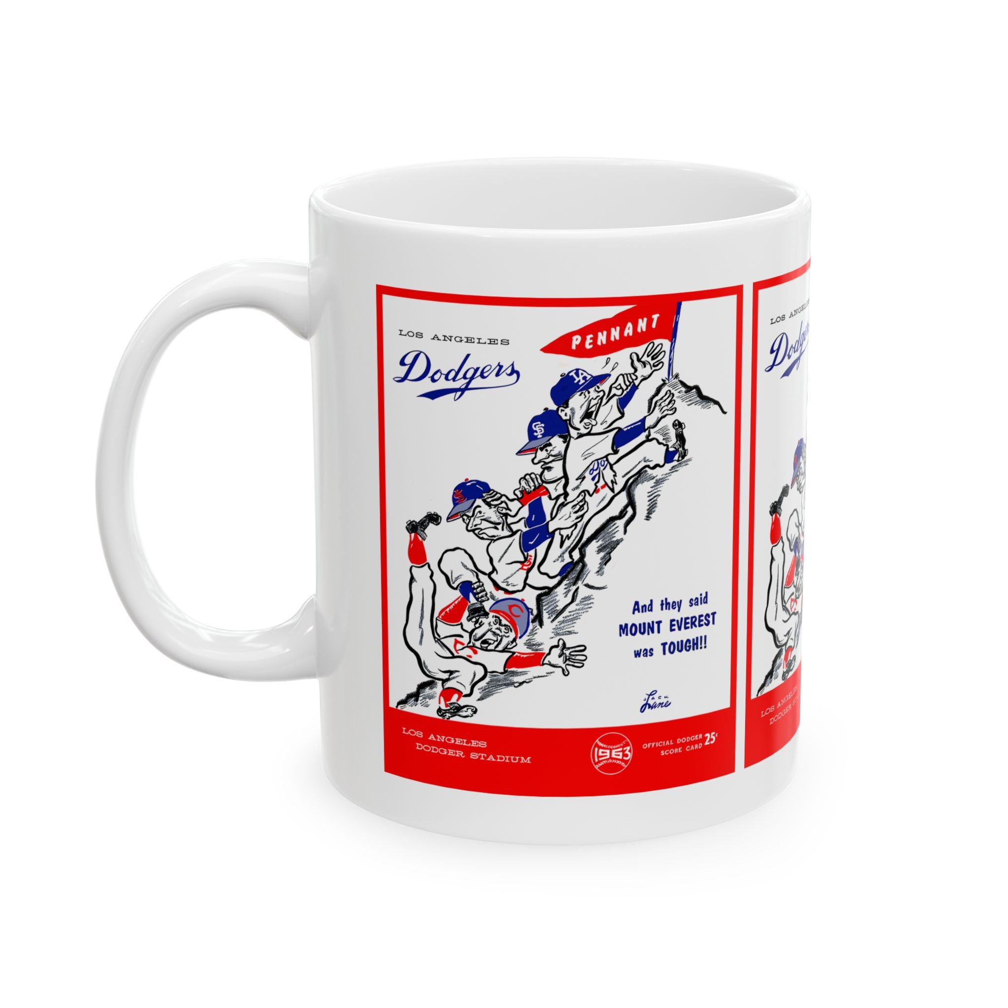 1963 Baseball Dodgers Vintage Baseball Poster Ceramic Mug (11oz & 15oz)
