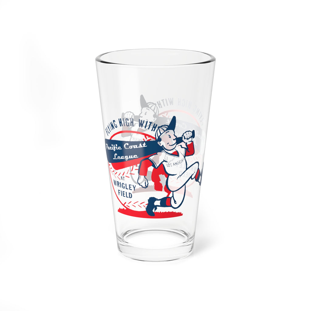 Vintage Pacific Coast League Baseball - Wrigley Field - Los Angeles  -  Pint Glass, 16oz