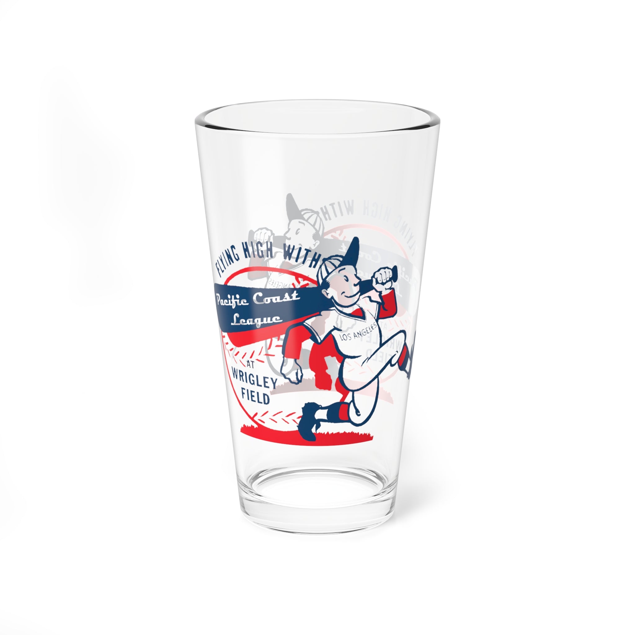 Vintage Pacific Coast League Baseball - Wrigley Field - Los Angeles  -  Pint Glass, 16oz