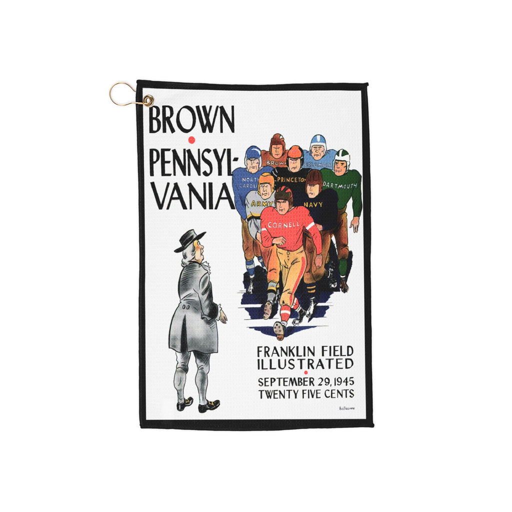1945 Vintage Football Brown vs Pennsylvania Franklin Field  Golf Towel