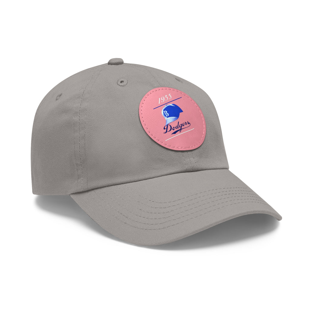 1955 Brooklyn Dodgers Baseball - Dad Hat with Leather Patch (Round)