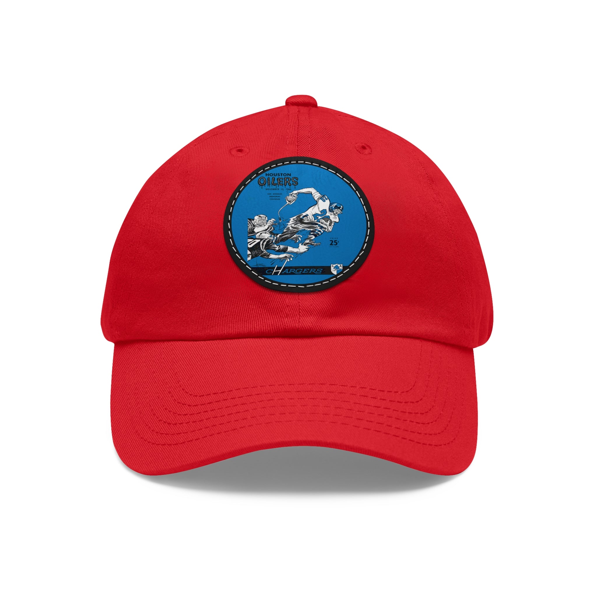 Dad Hat, Vintage Football Team, Leather Patch Cap, Retro Sports Merch, Football Fan Gift, 60s Los Angeles Chargers, Houston Oilers