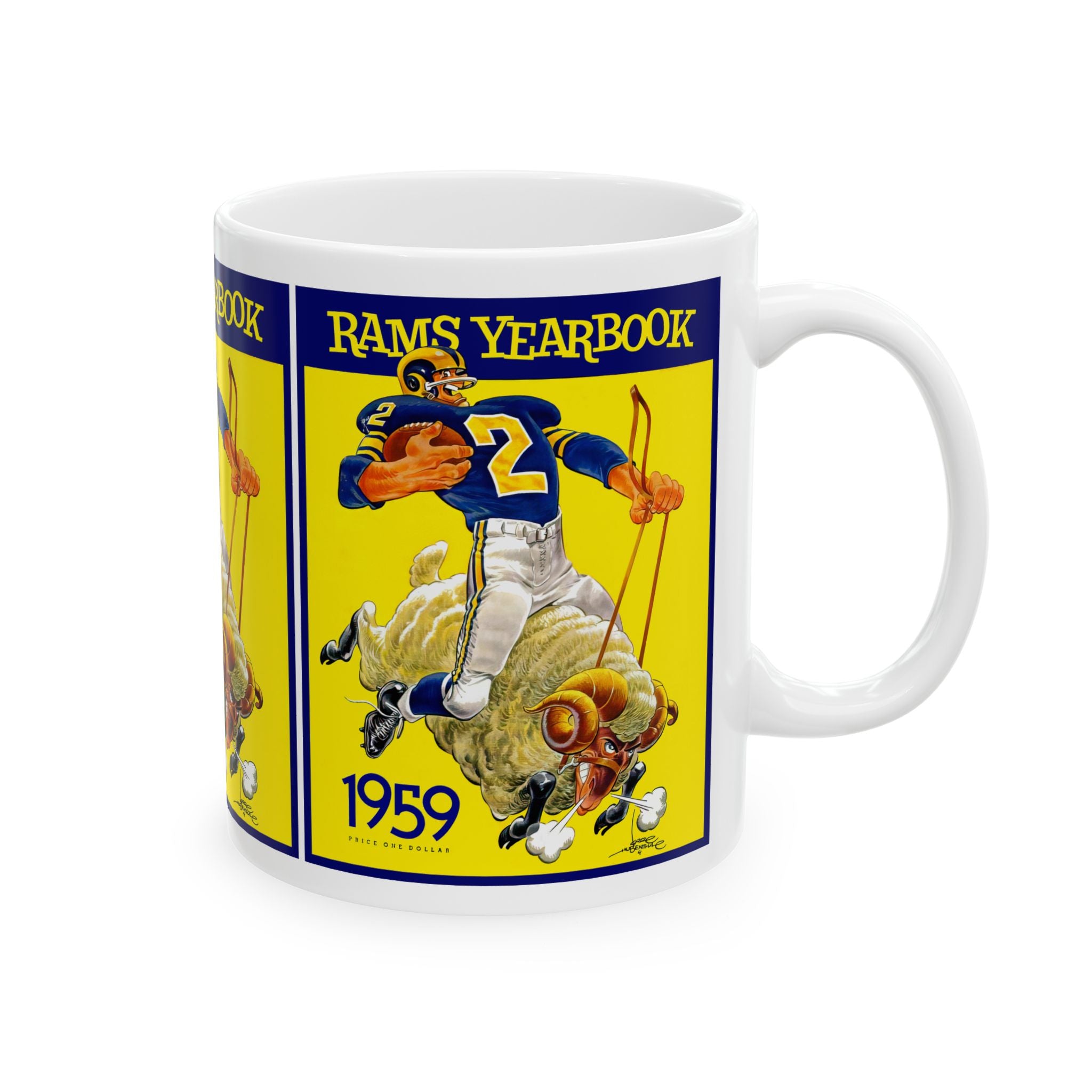 Los Angeles Rams 1959 Football Ceramic Mug, Sports Fan Gift, Coffee Cup, Team Logo Memorabilia, Football Collectible