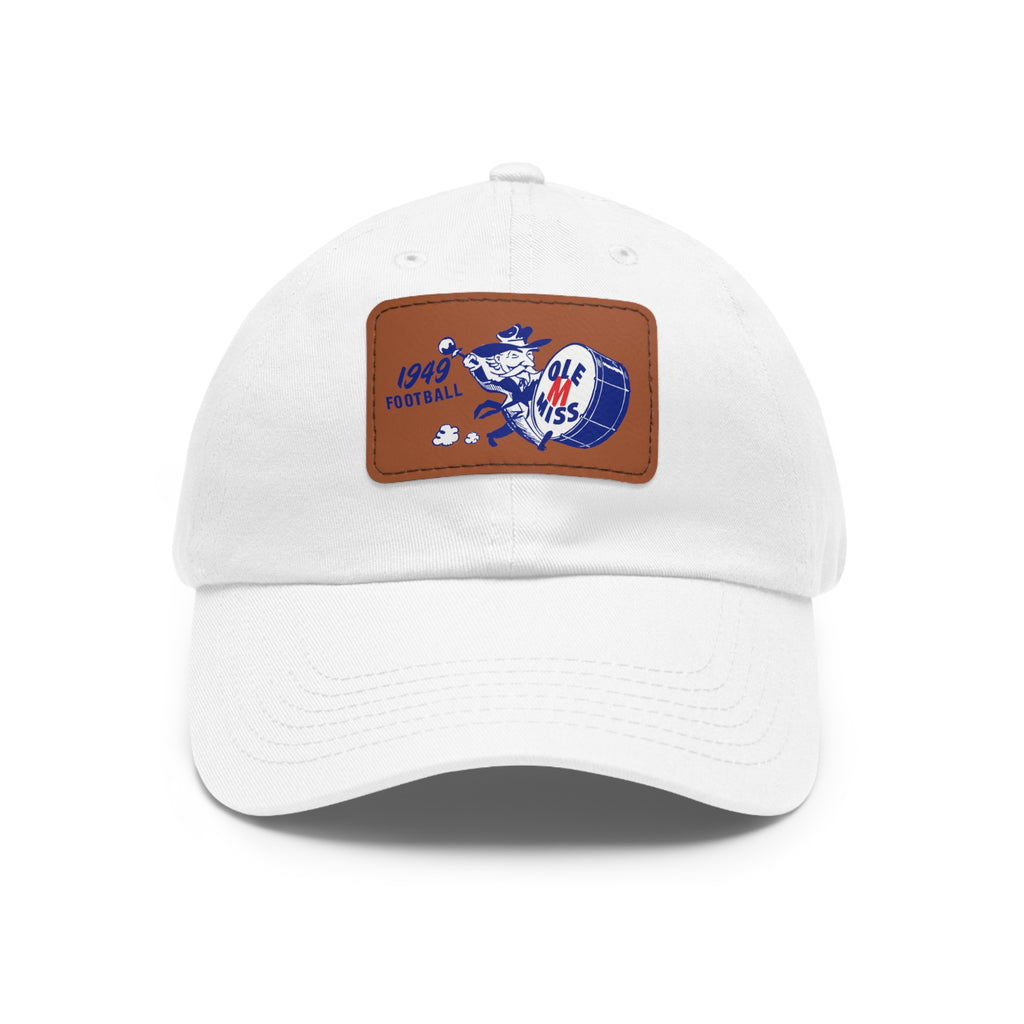 1949 Ole Miss Football - Dad Hat with Leather Patch (Rectangle)