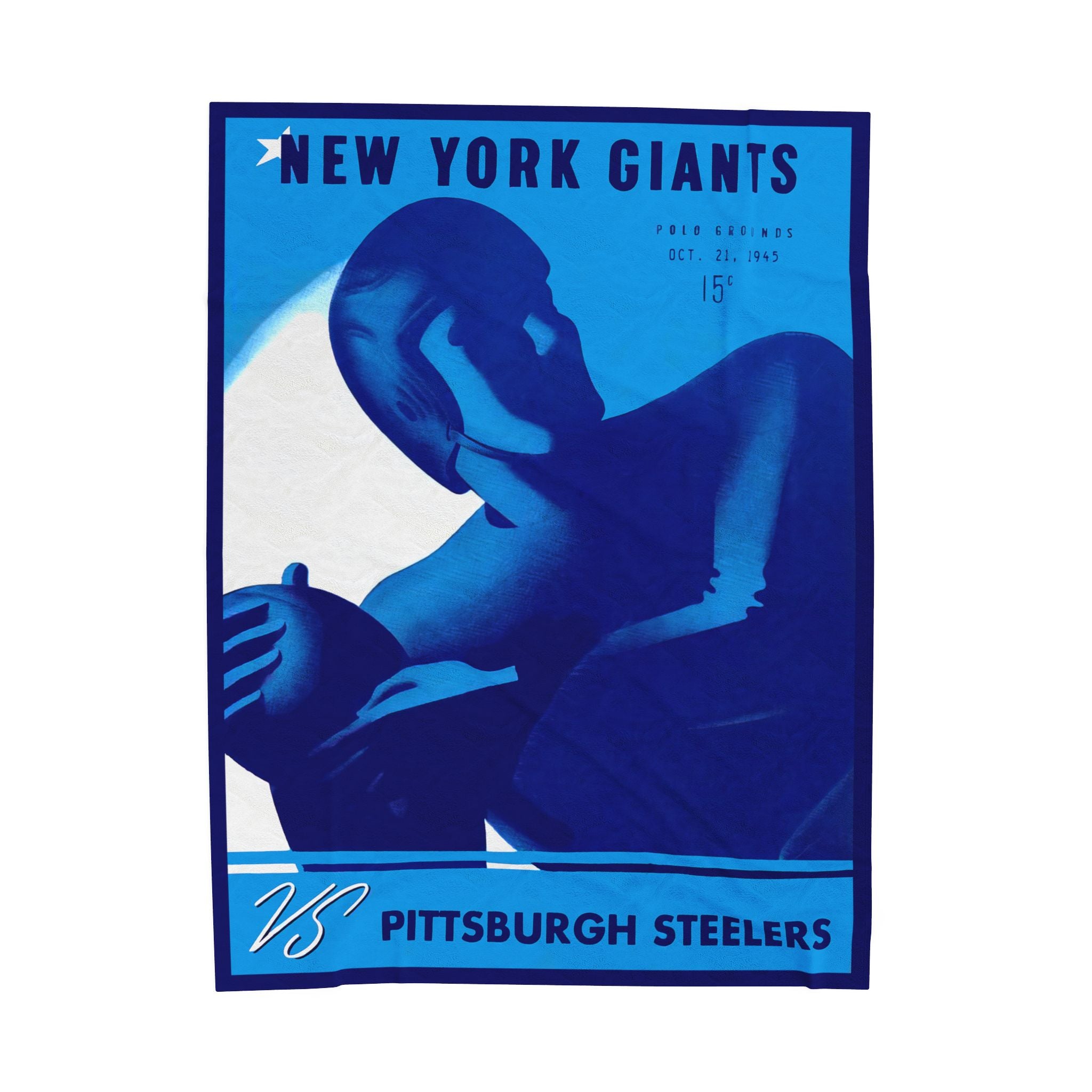 Throw Blanket, Vintage Football Team Rivalry 1945 New York Giants vs Pittsburgh Steelers, Sports Fan Home Decor, Football Memorabilia Gift