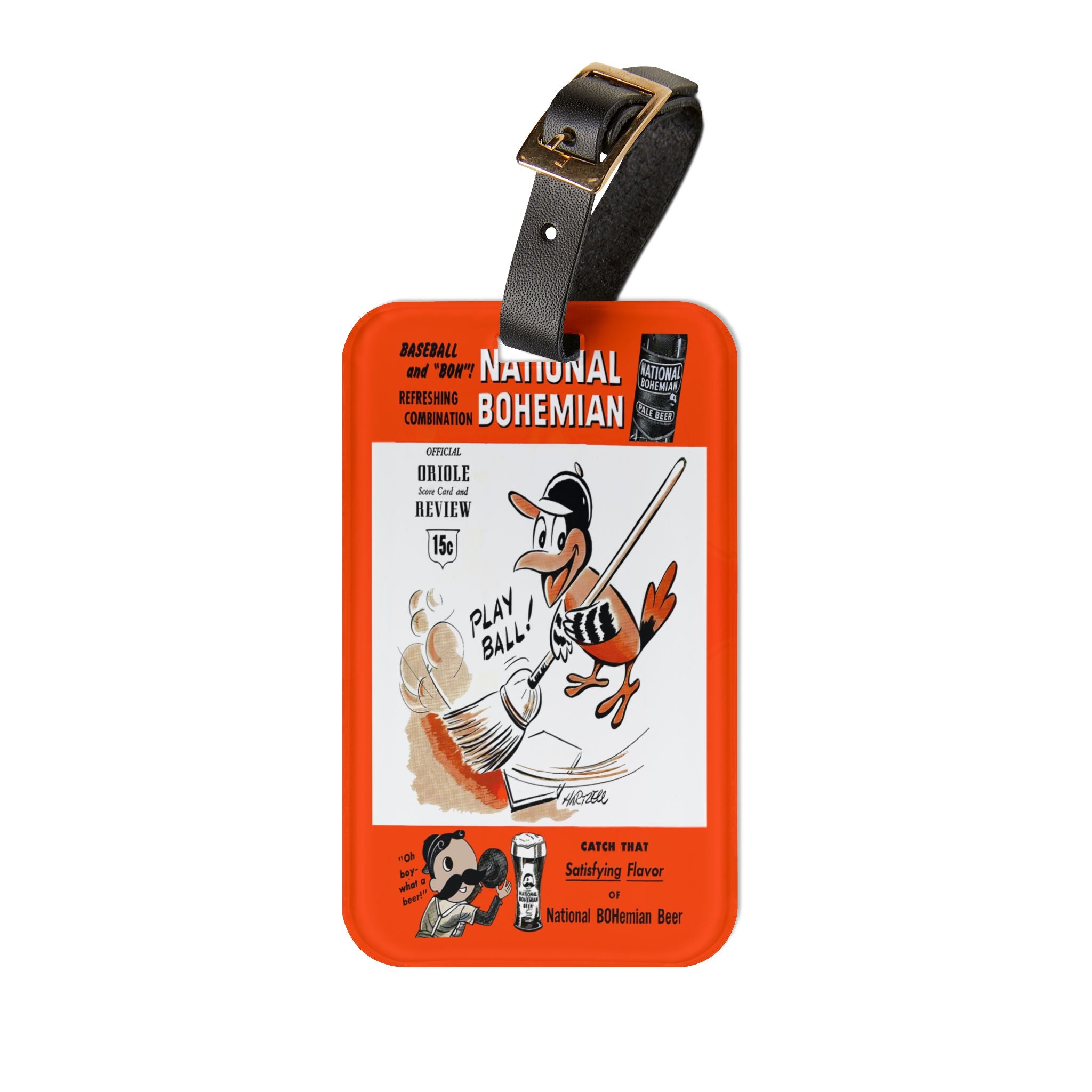 1955 Baltimore Baseball Luggage Tag | Vintage Travel ID