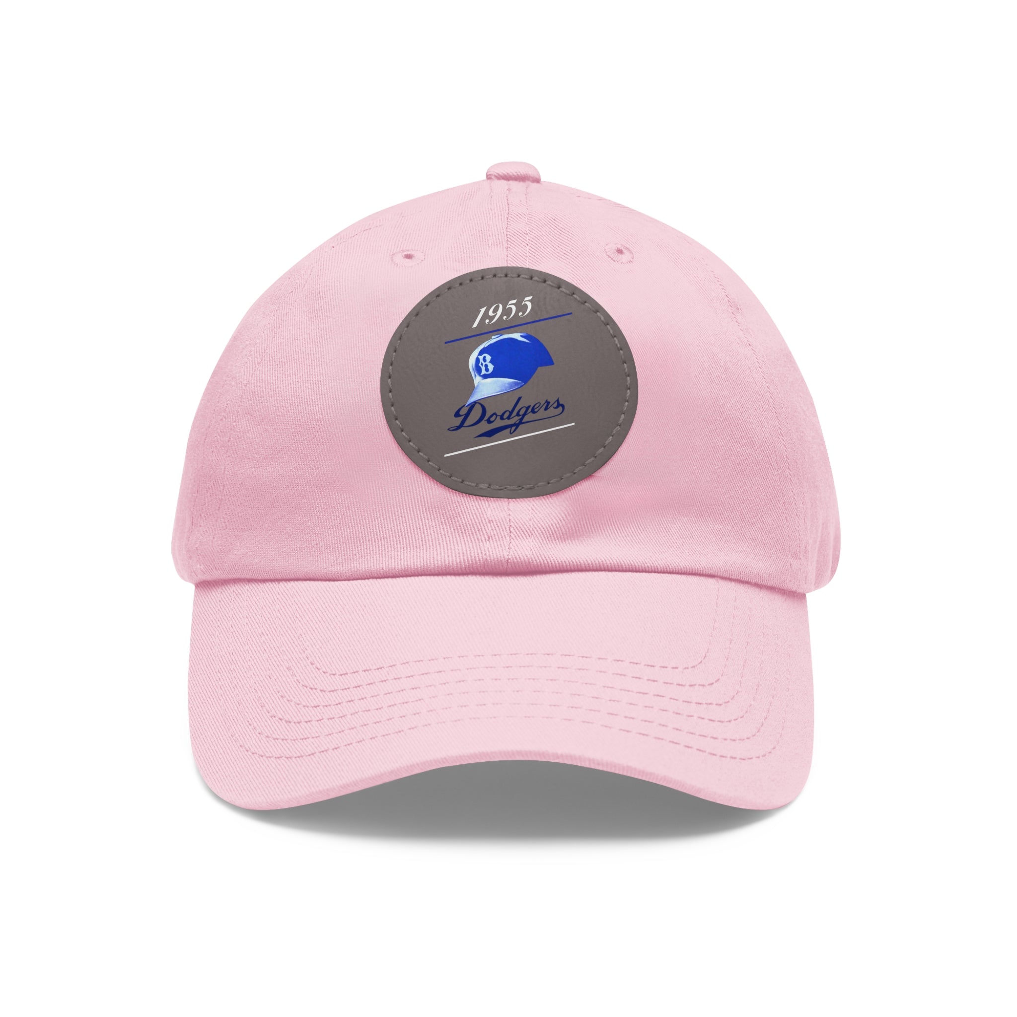 1955 Brooklyn Dodgers Baseball - Dad Hat with Leather Patch (Round)