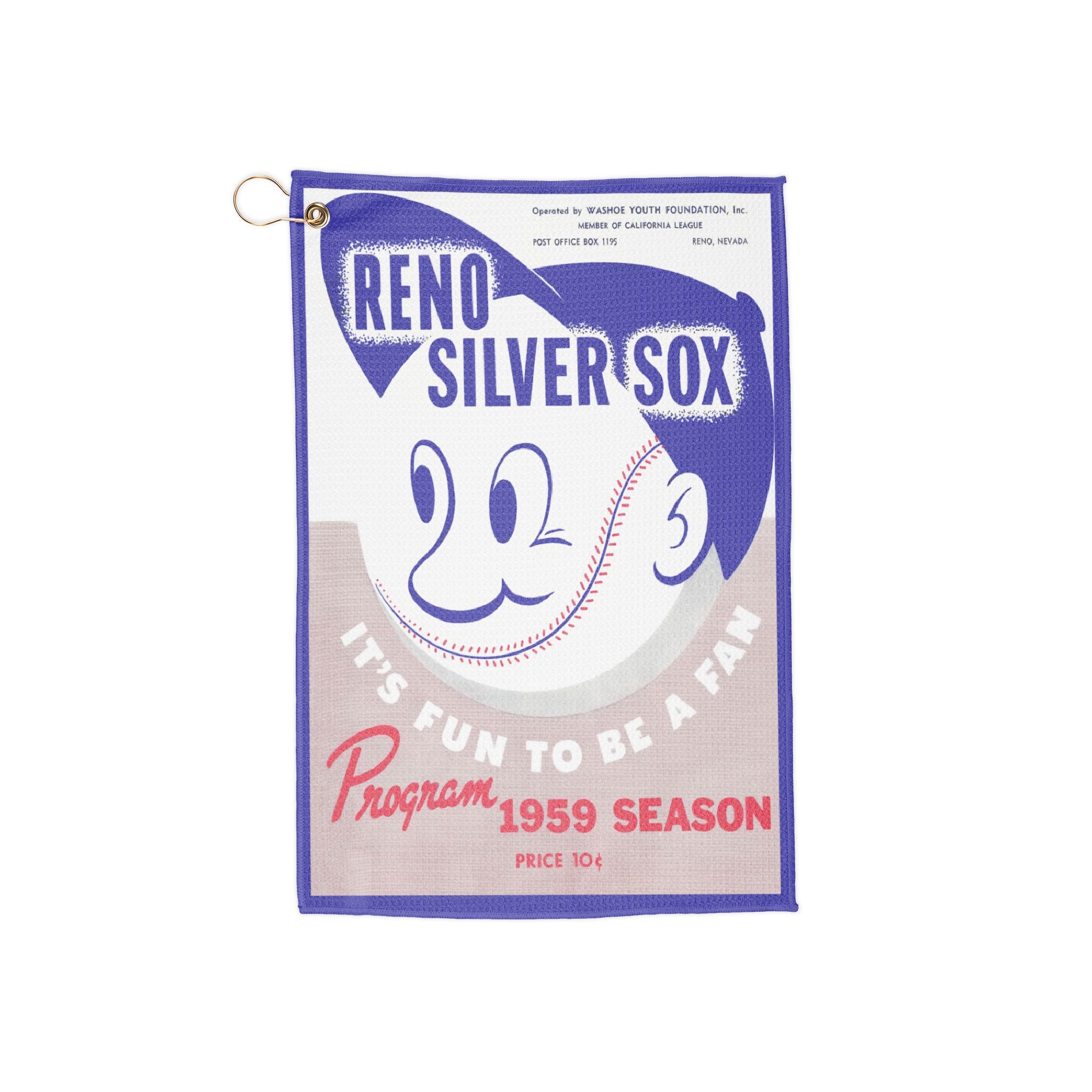 Vintage Baseball 1959 Reno Silver Sox Golf Towel - Sports Towel, Golf Accessories, Retro Baseball Fan Gift, Sports Memorabilia, Athletic