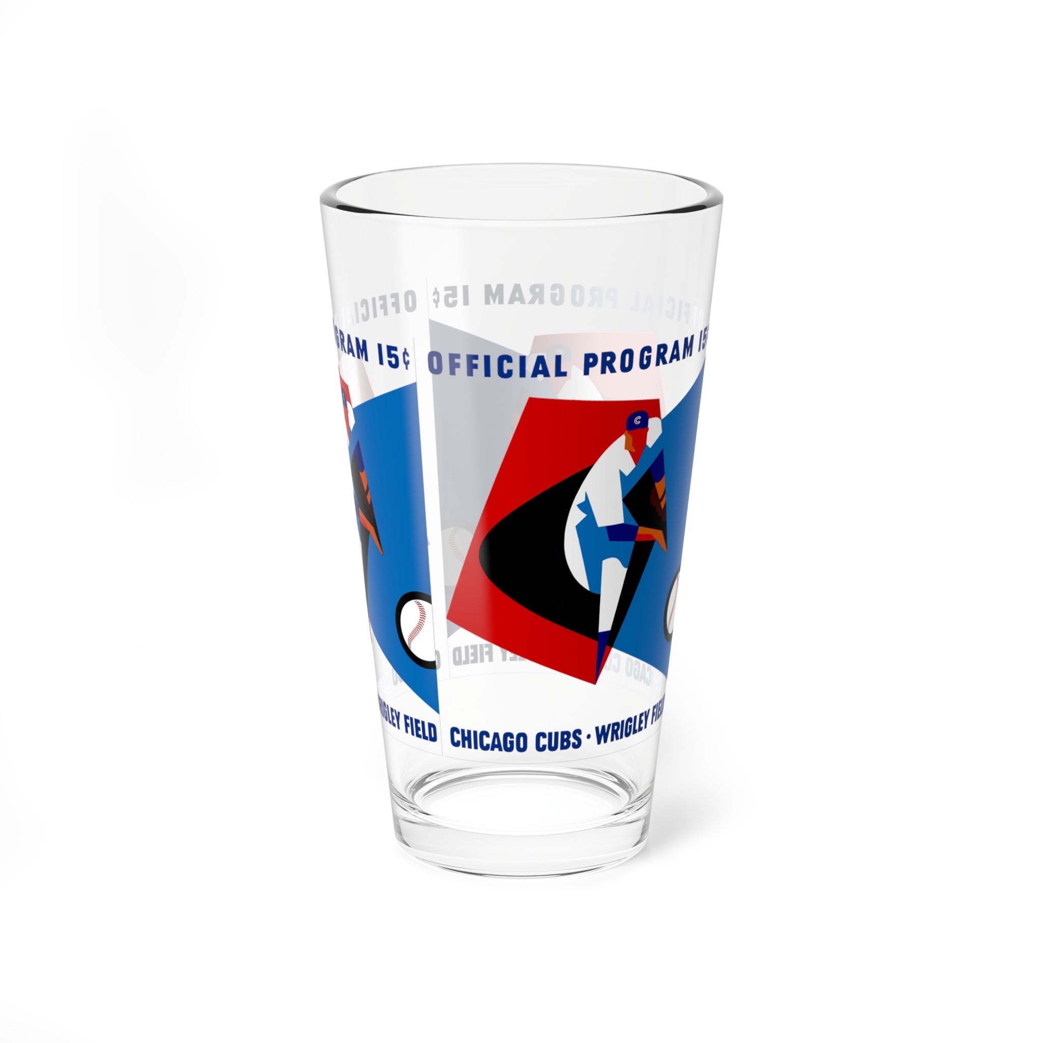 1965 Vintage Chicago Cubs Baseball Program Cover  -  Pint Glass, 16oz