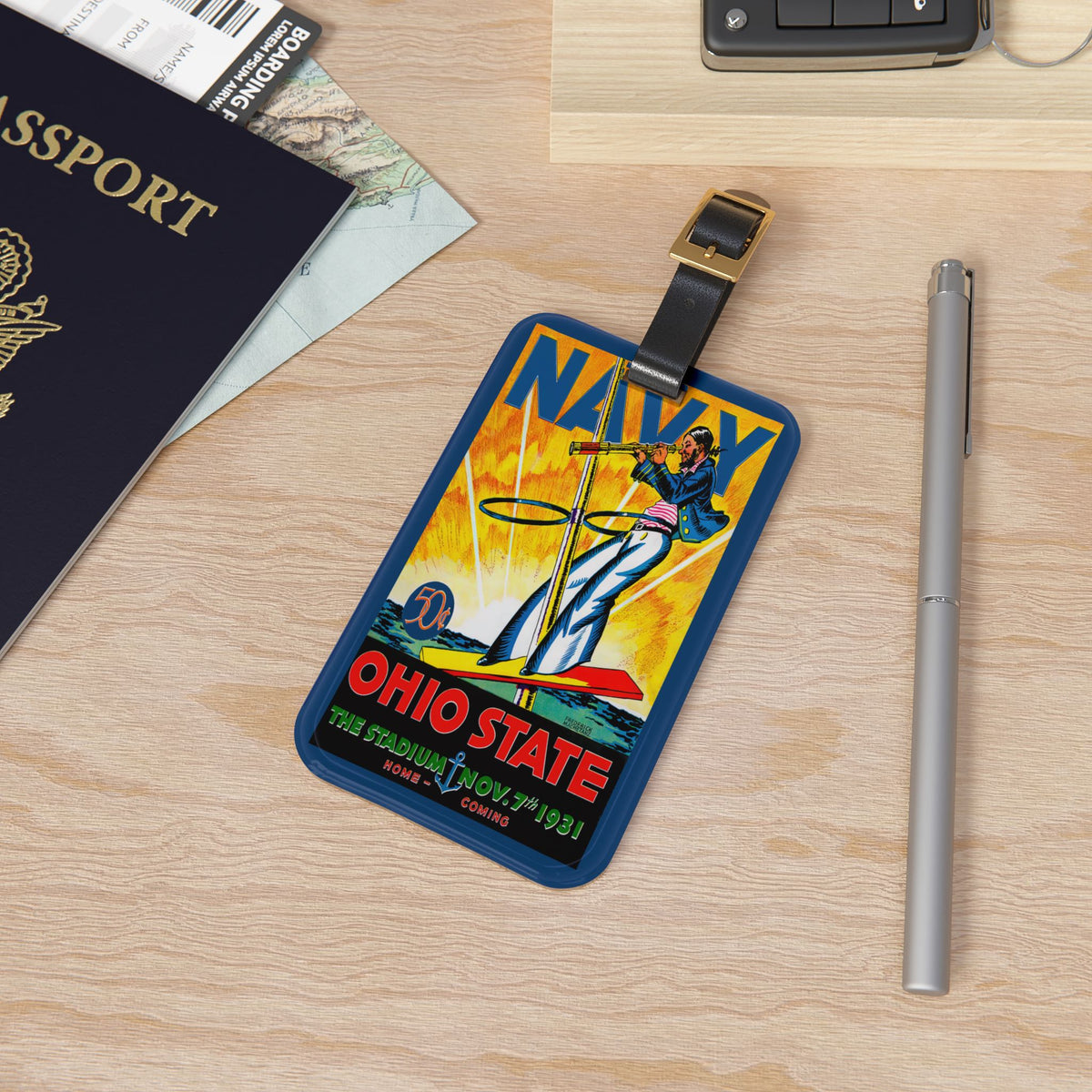 1931 Navy vs. Ohio State Vintage Football Program Luggage Tag