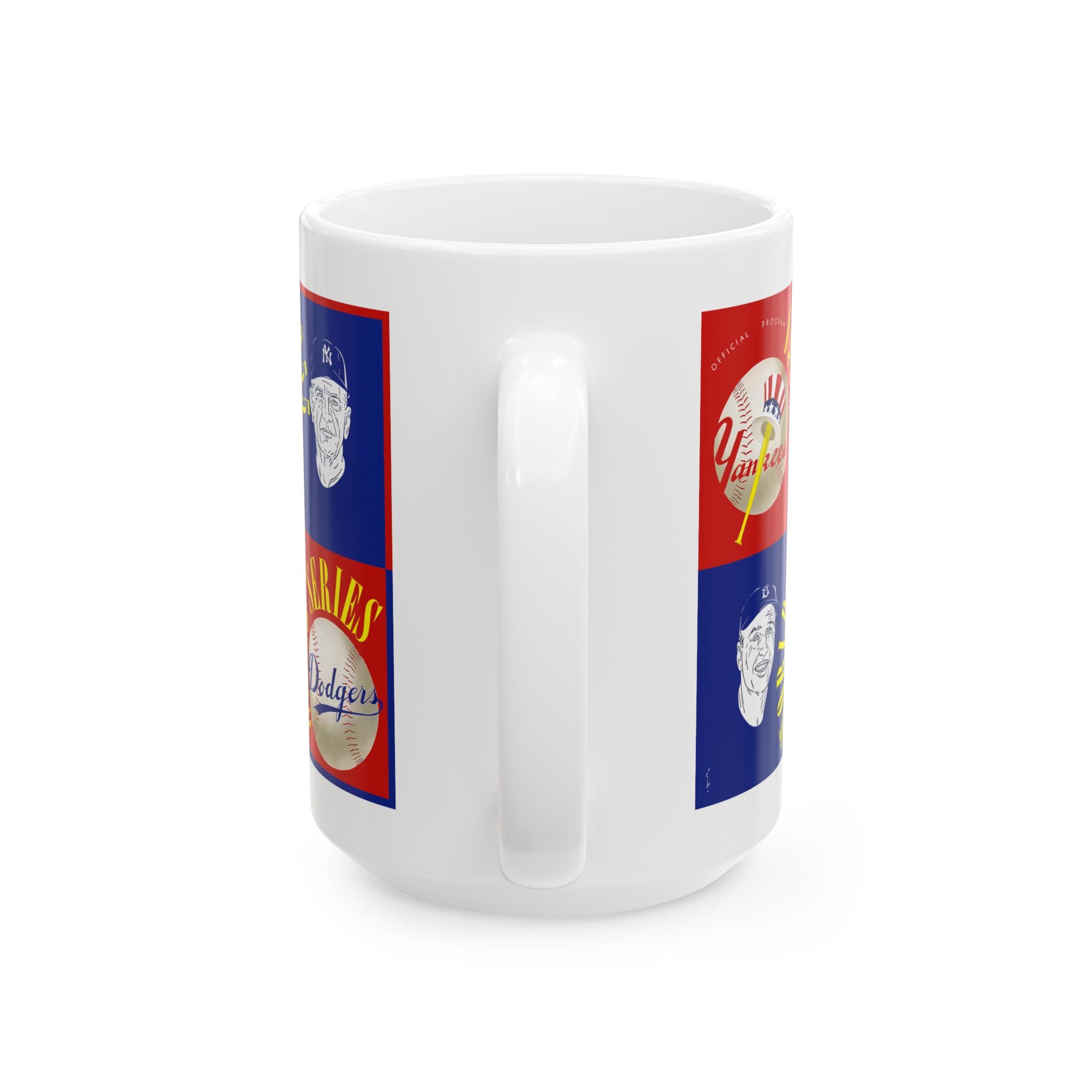 Ceramic Mug, 1955 Vintage New York Yankees - Brooklyn Dodgers World Series Program Cover, Baseball Fan Gift, Coffee Cup, Sports Memorabilia,