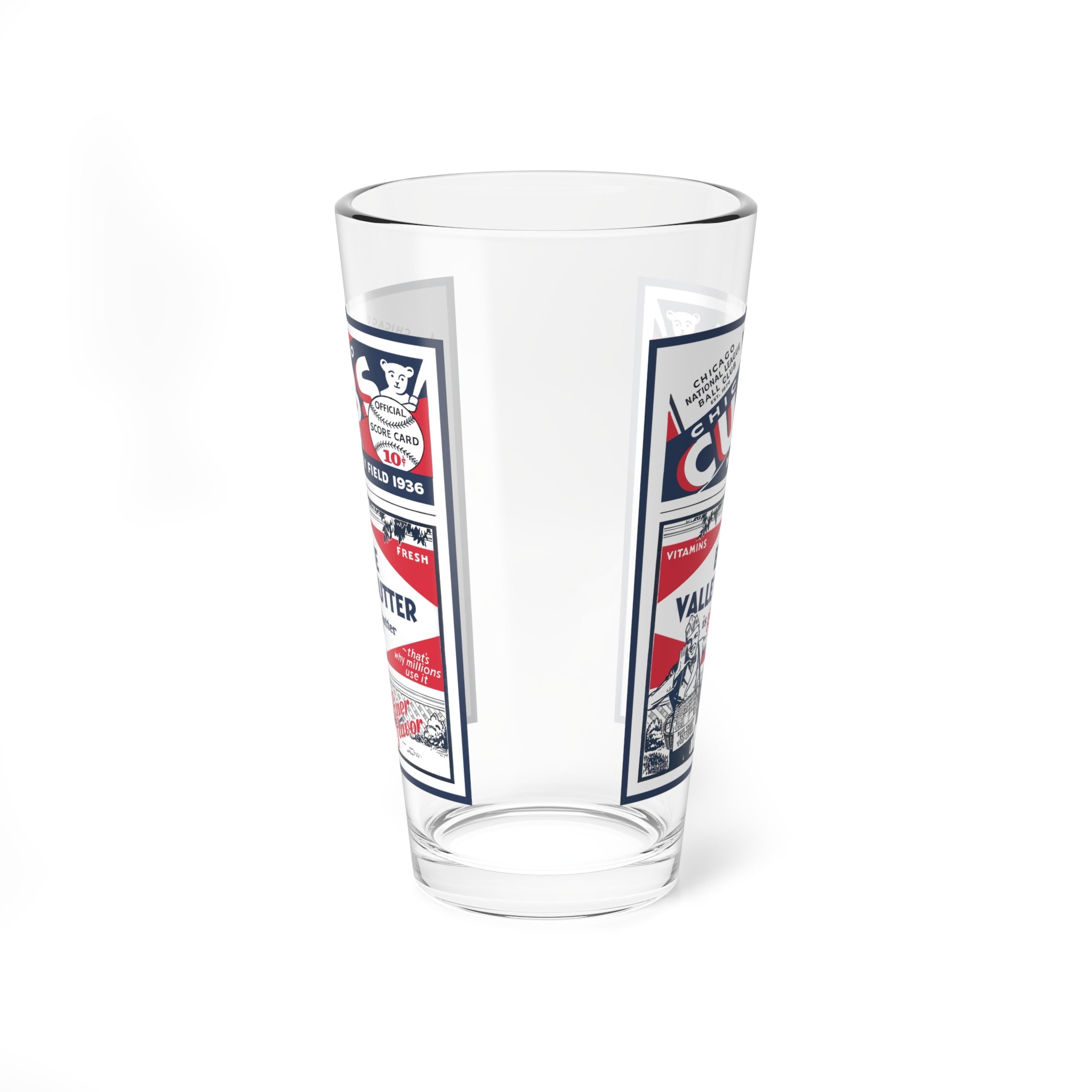 Mixing Glass, 16oz - 1936 Baseball Chicago Cubs, Unique Drinkware for Sports Fans, Vintage Baseball Gift, Personalized Barware, Sports