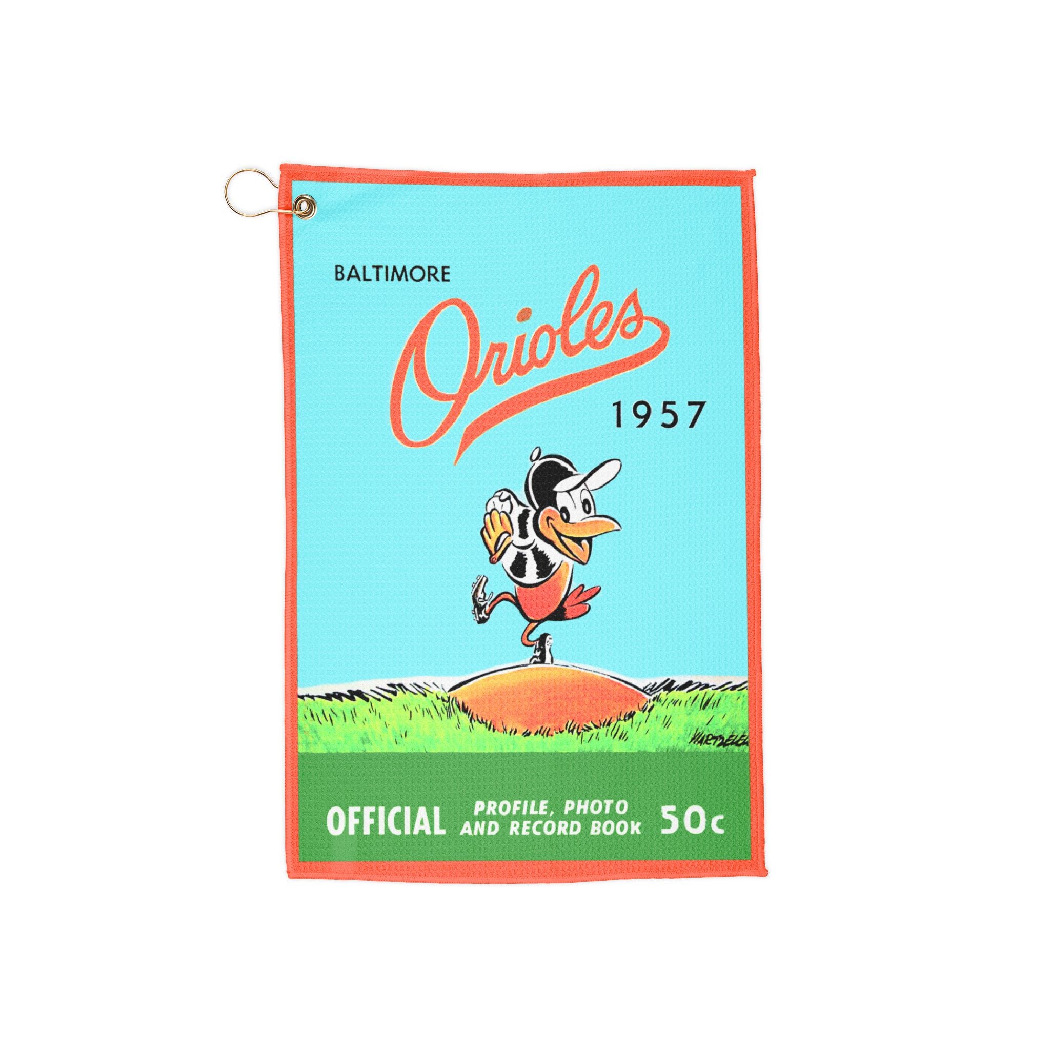 Vintage 1957 Baseball Baltimore Orioles Golf Towels - Sports Fan Gift, Retro Sports Towel, 1950s Baseball Merch, Orioles Memorabilia, Sports