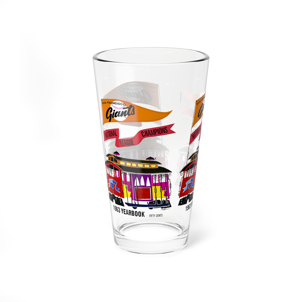 1963 Vintage San Francisco Giants Baseball Yearbook Cover -  Pint Glass, 16oz