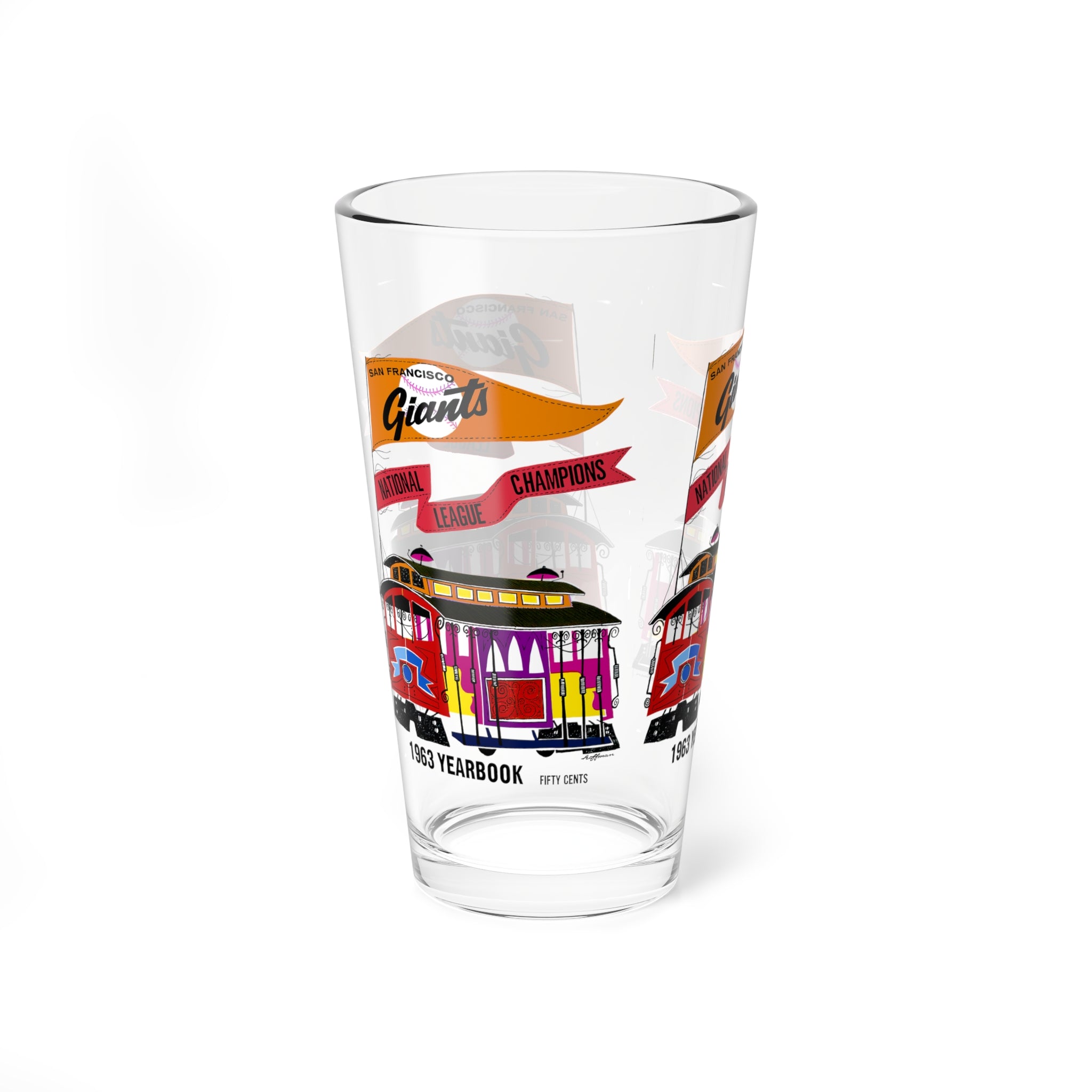 1963 Vintage San Francisco Giants Baseball Yearbook Cover -  Pint Glass, 16oz
