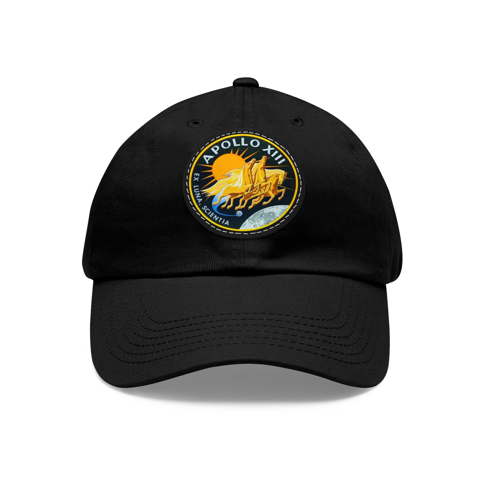 NASA Apollo 13 - Flight Patch - Dad Hat with Leather Patch (Round)