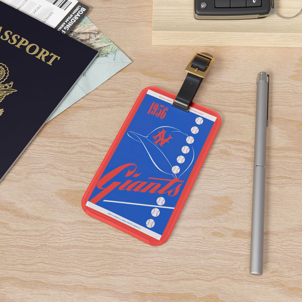 Vintage 1956 New York Giants Baseball Luggage Tag