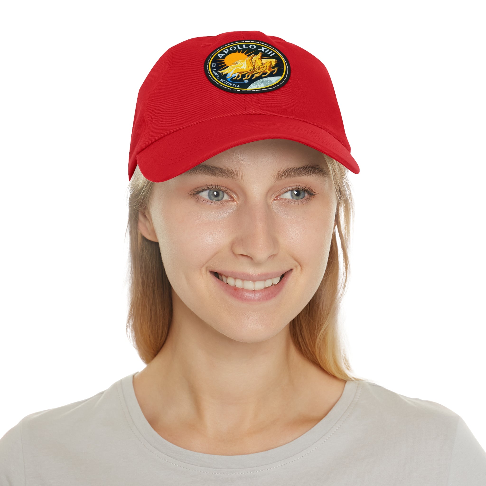 NASA Apollo 13 - Flight Patch - Dad Hat with Leather Patch (Round)