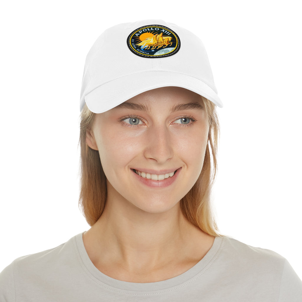 NASA Apollo 13 - Flight Patch - Dad Hat with Leather Patch (Round)