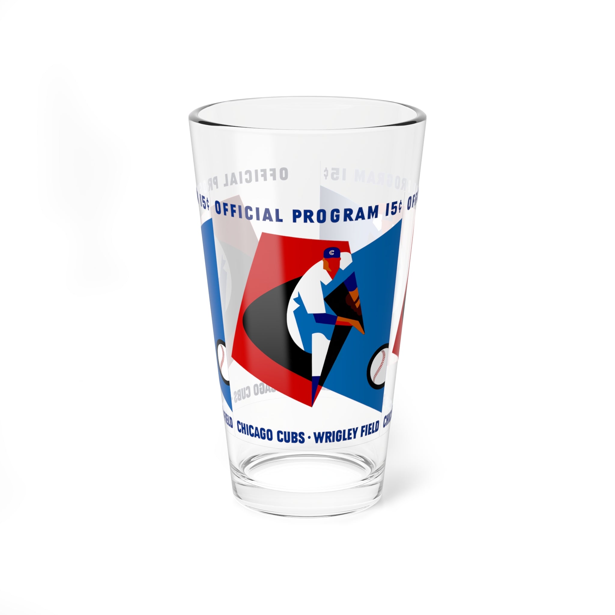 1965 Vintage Chicago Cubs Baseball Program Cover  -  Pint Glass, 16oz