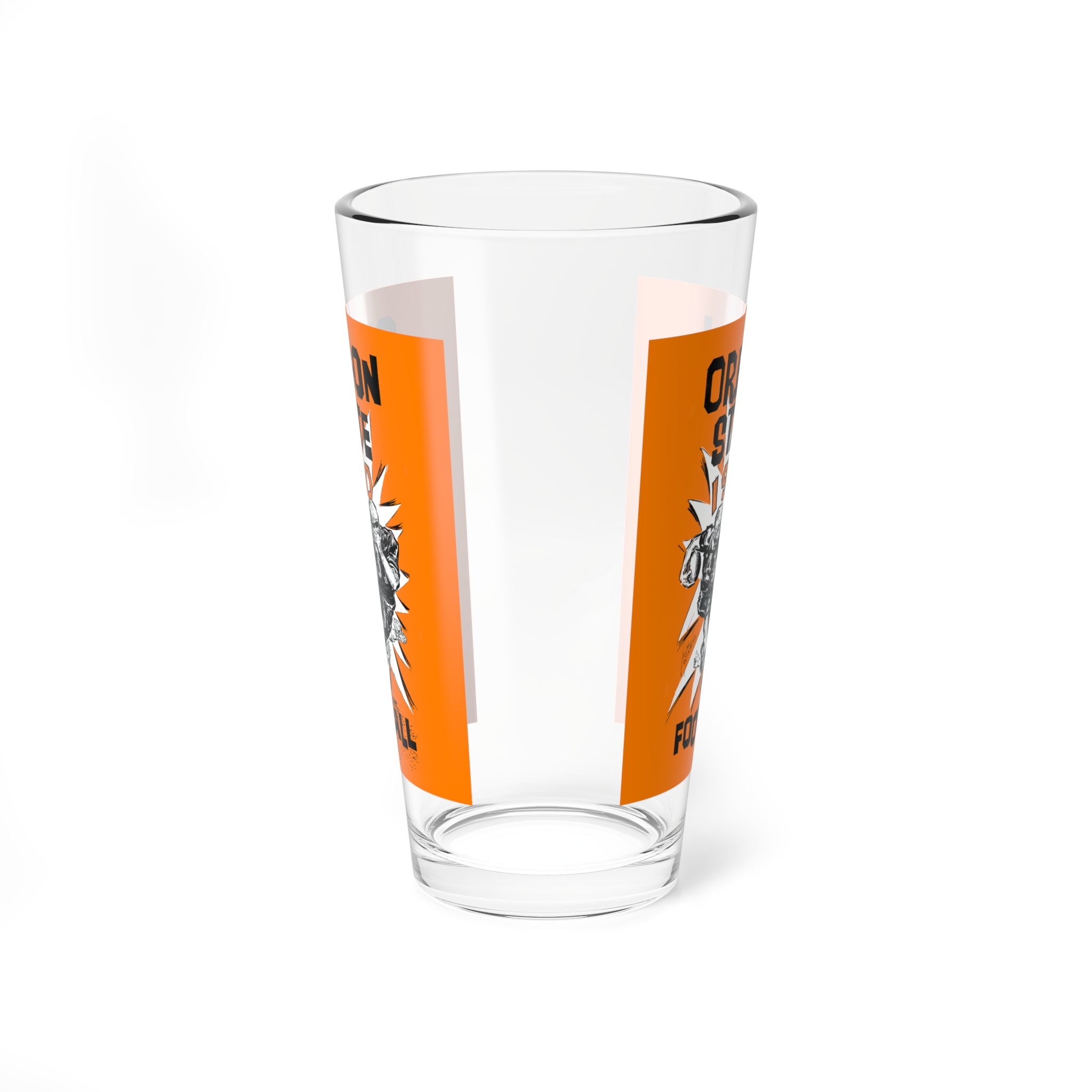 Mixing Glass, 16oz - 1960 Football Oregon State Memorabilia, Vintage Barware, Drinking Glass, Collectible Gift, Sports Fan Glassware