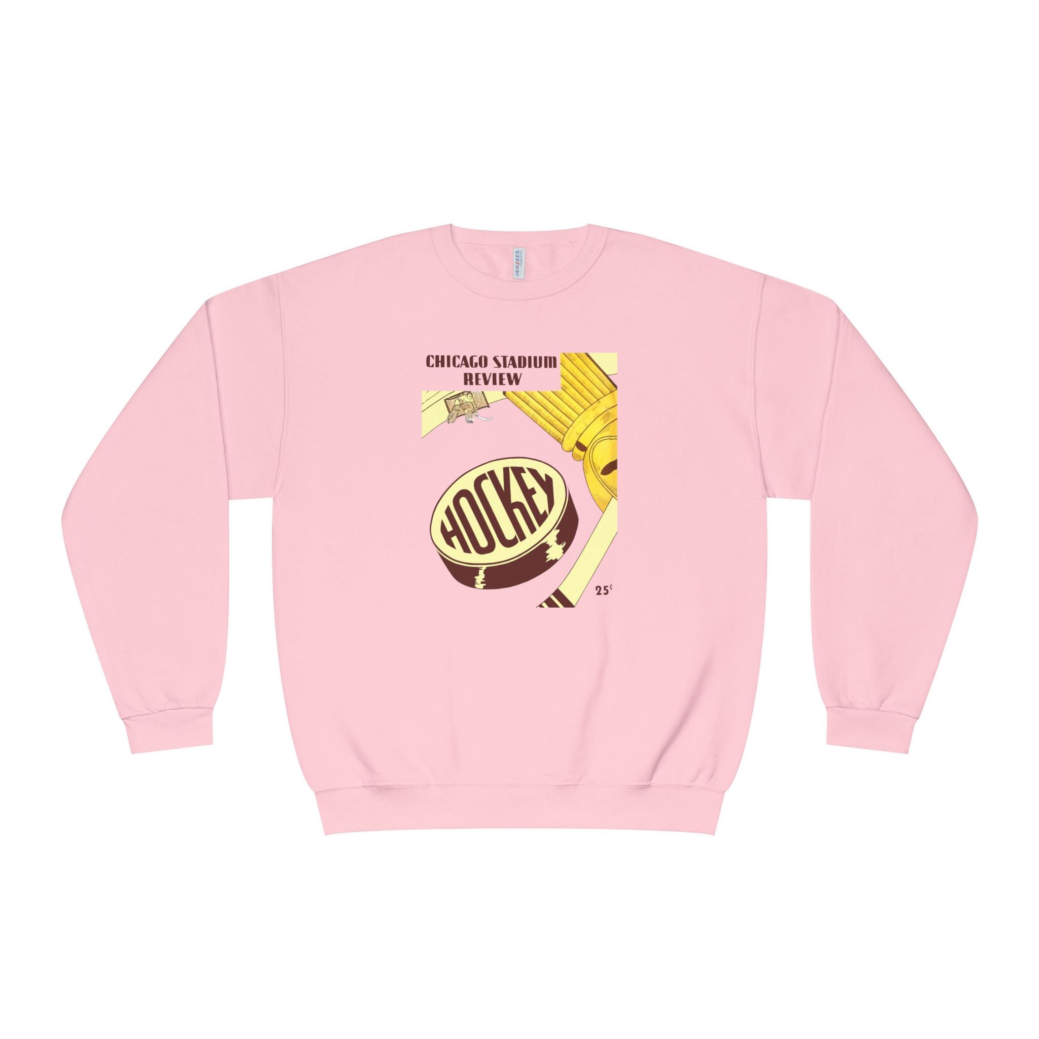 1947-1948 Vintage Chicago Black Hawks Hockey Program Cover  -  NuBlend® Crewneck Sweatshirt
