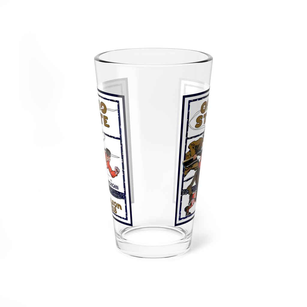 Mixing Glass, 16oz - Vintage 1918 Football Ohio State-Michigan, Perfect for Game Day Drinks, Football Fans Gift, Sports Barware, Tailgating
