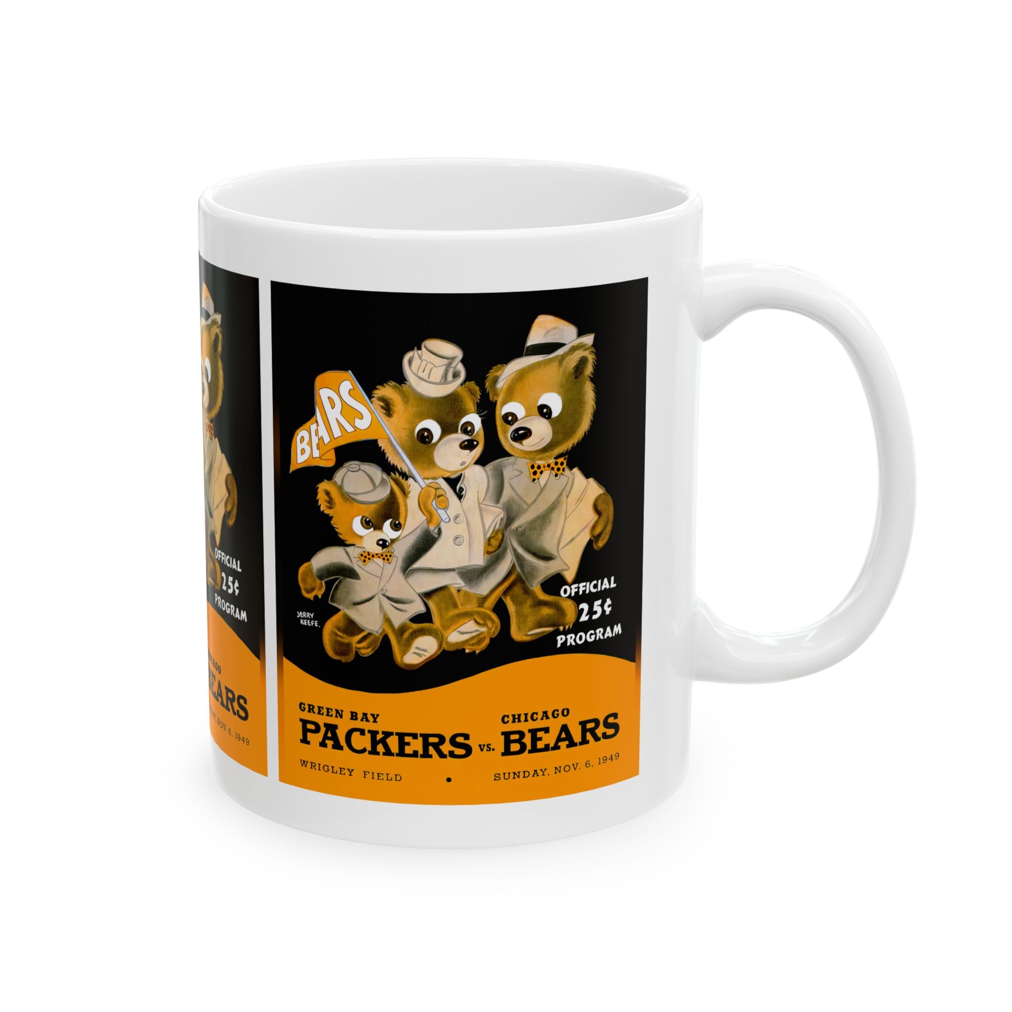 1949 Vintage Green Bay Packers - Chicago Bears - Football Program Cover - Ceramic Mug, 11oz